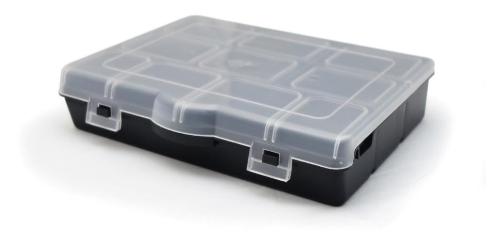 Screws Nuts and Bolts With 16 Removable Bins 10 x 12 x 2¼ Small Parts Organizer Compartment Storage Box for Hardware 