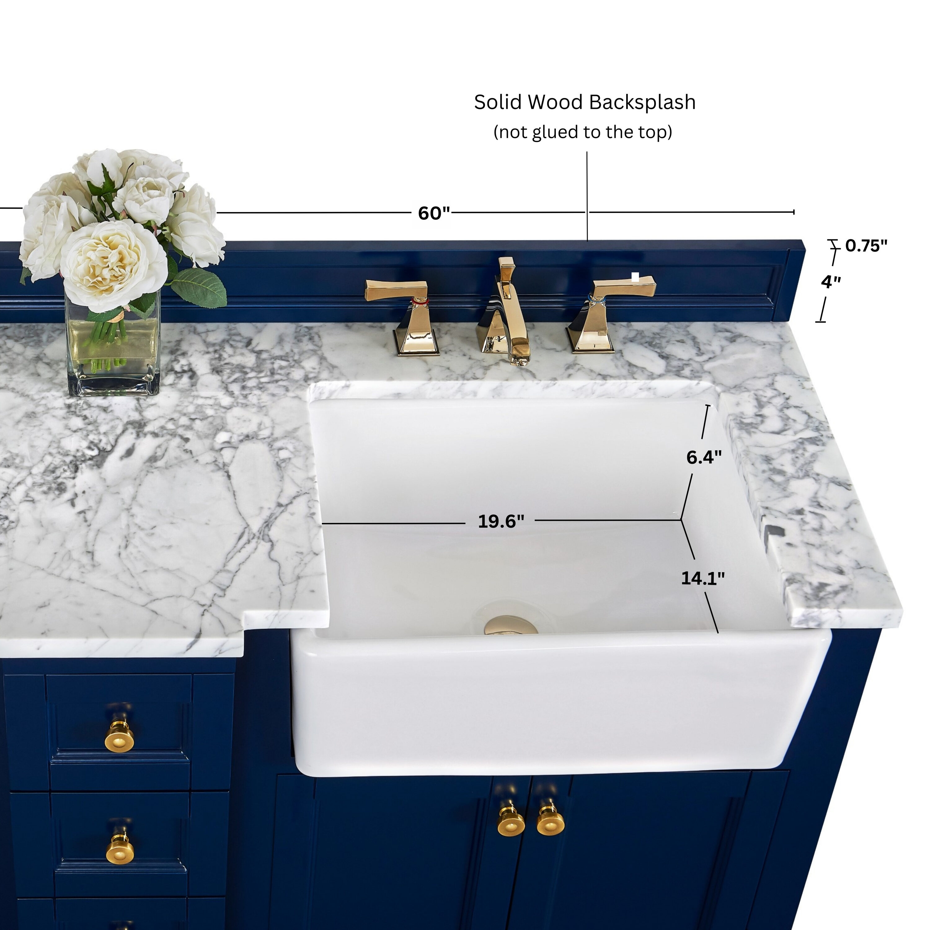 Ancerre Designs VTSADELINE60HBCWGD Bath-Vanity-Combo - View #5