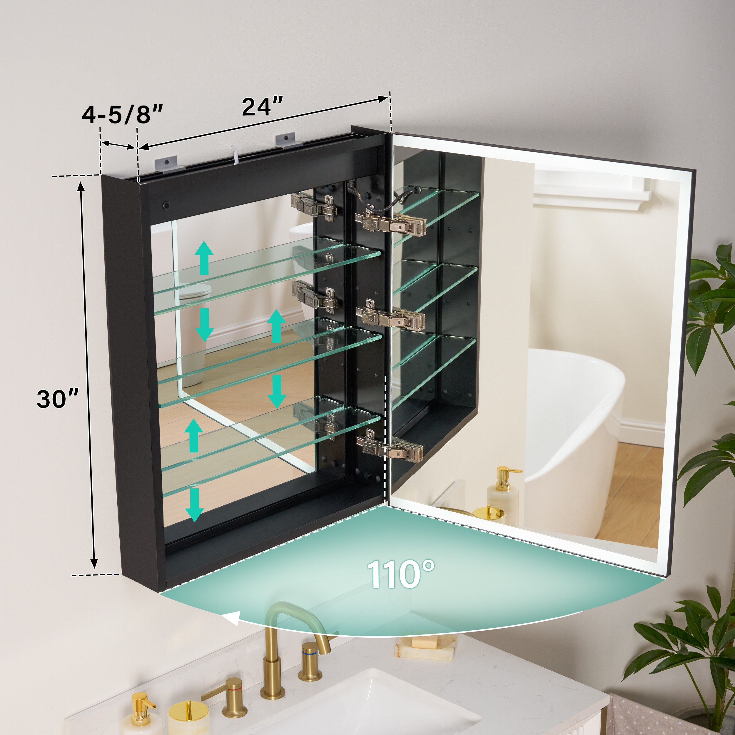 WELLFOR W12MCL2430R Bathroom-Medicine-Cabinets - View #11
