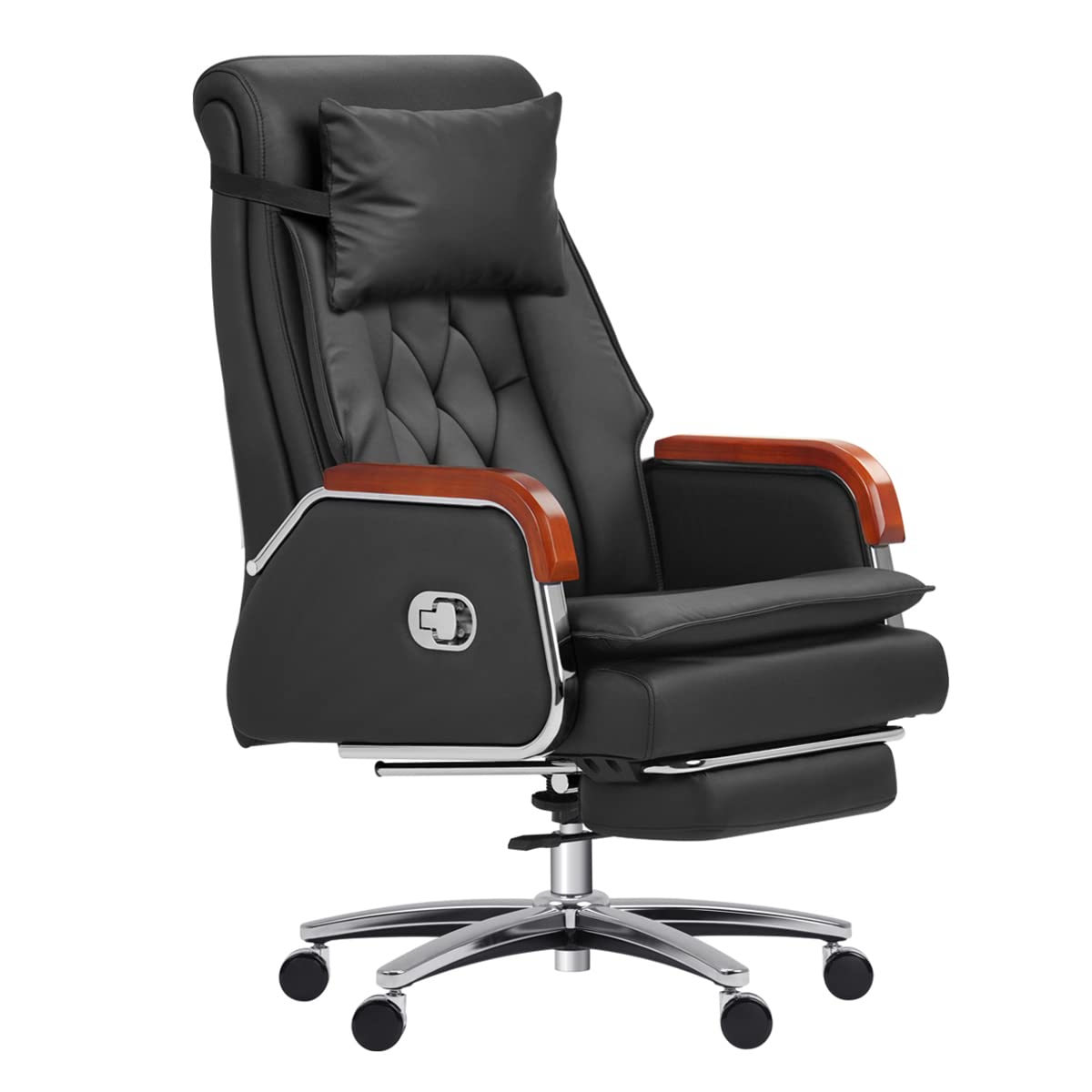 LTMATE LSGF02A001MA00 Cowhide Leather-black Contemporary Ergonomic Adjustable Height Swivel Leather Executive Chair
