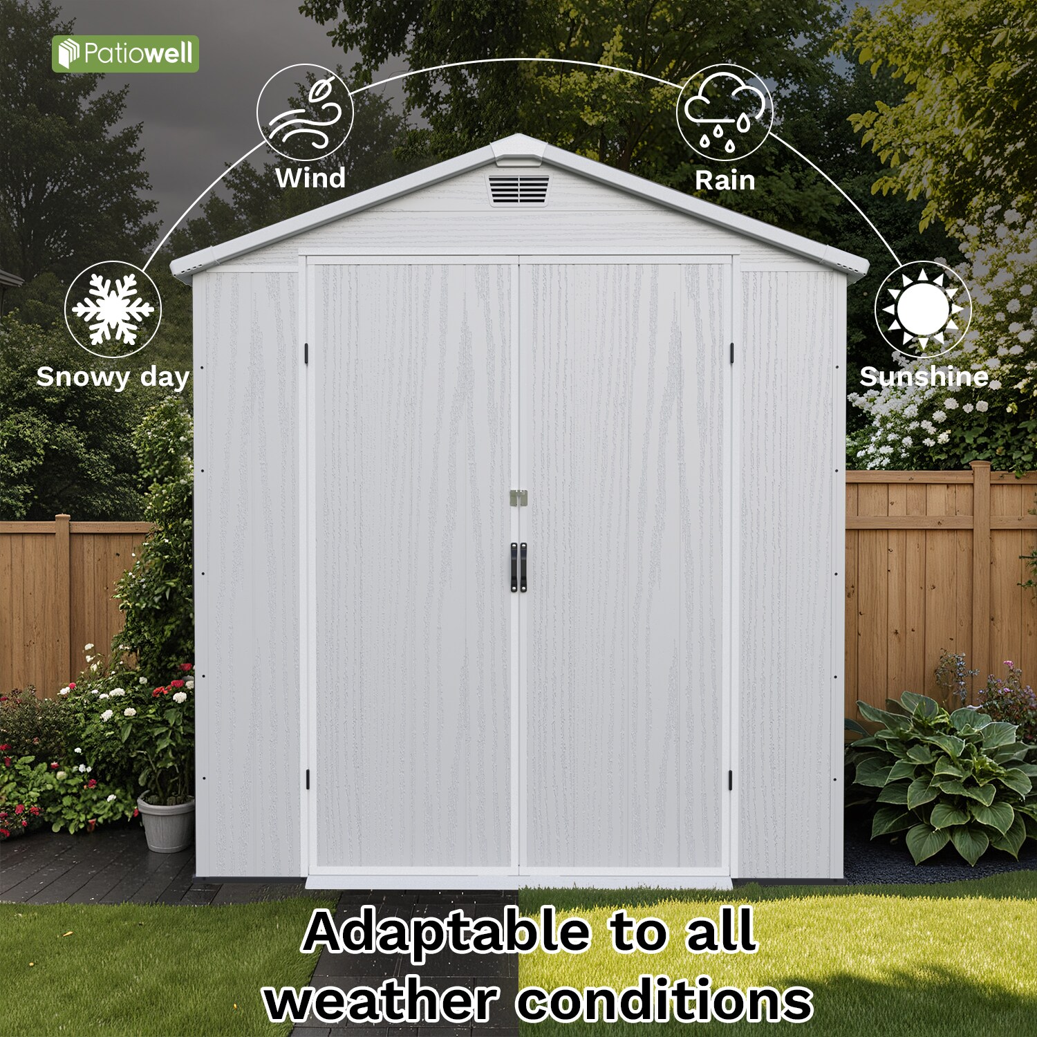 Patiowell WES-EN610-4WT Vinyl-Resin-Storage-Buildings - View #6