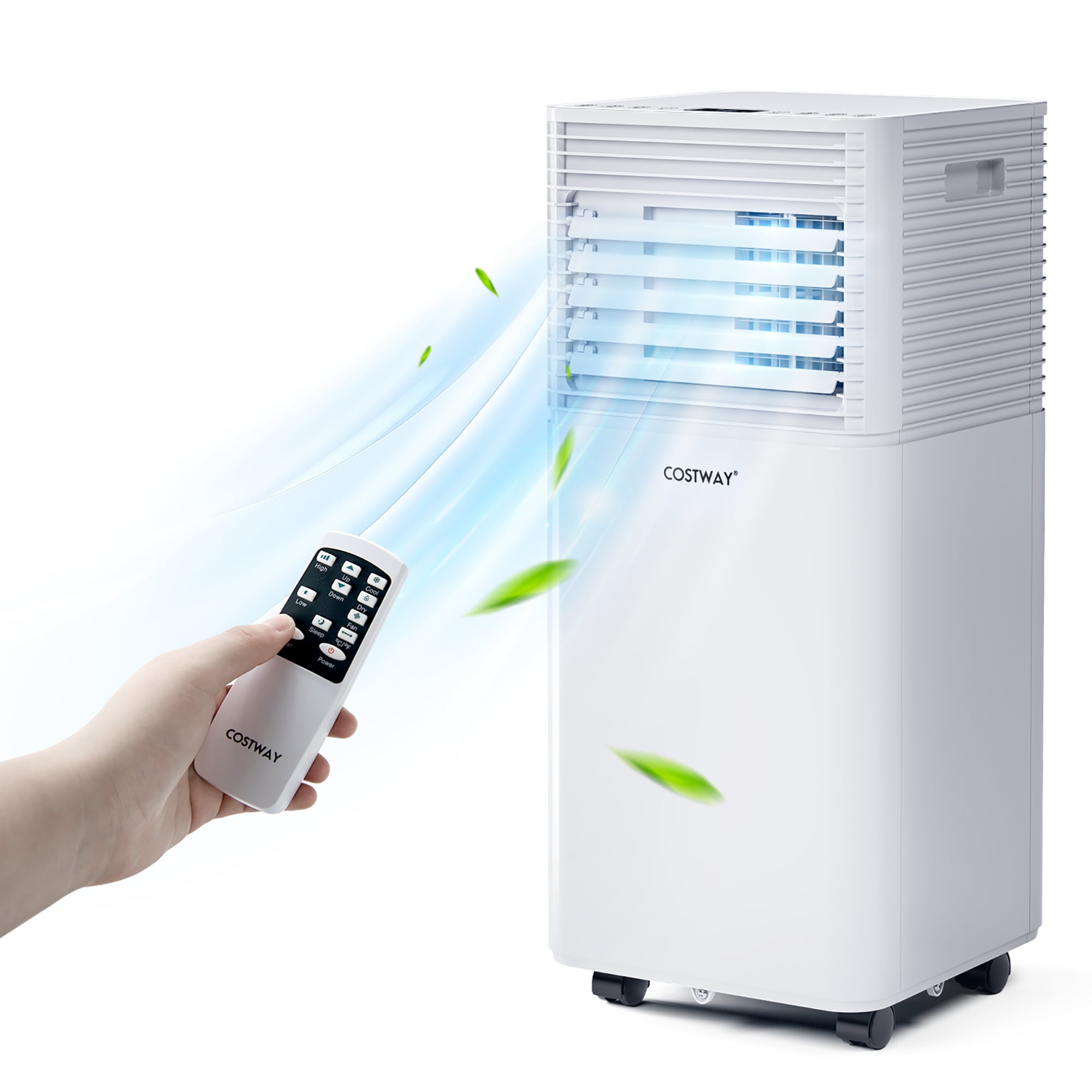 Costway LWS00197 5000 BTU DOE 115-Volt White Vented Portable Air Conditioner Remote Control Included 230-sq ft -Cooling