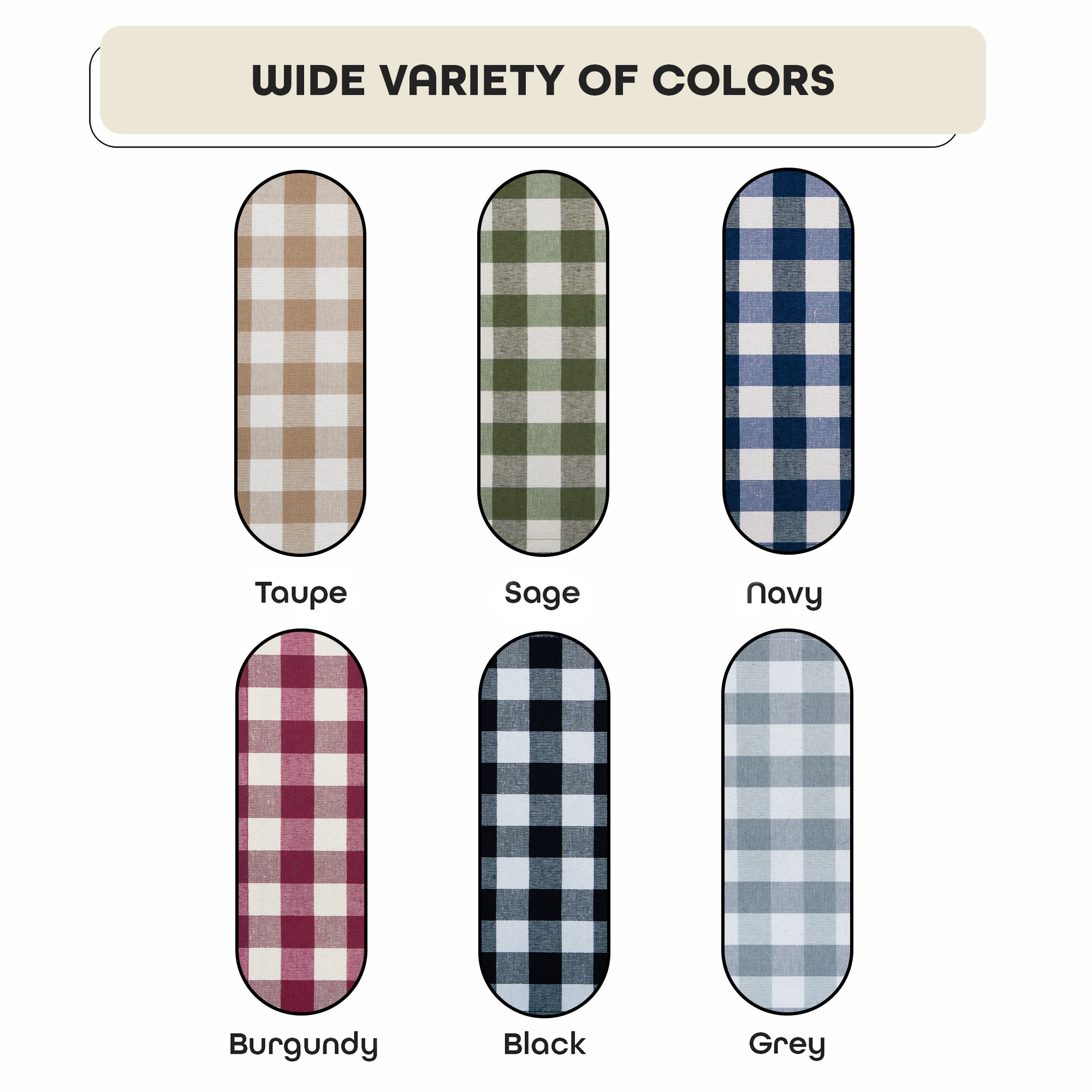 Gray Buffalo Check Tufted Chair Seat Cushions, Set of 2