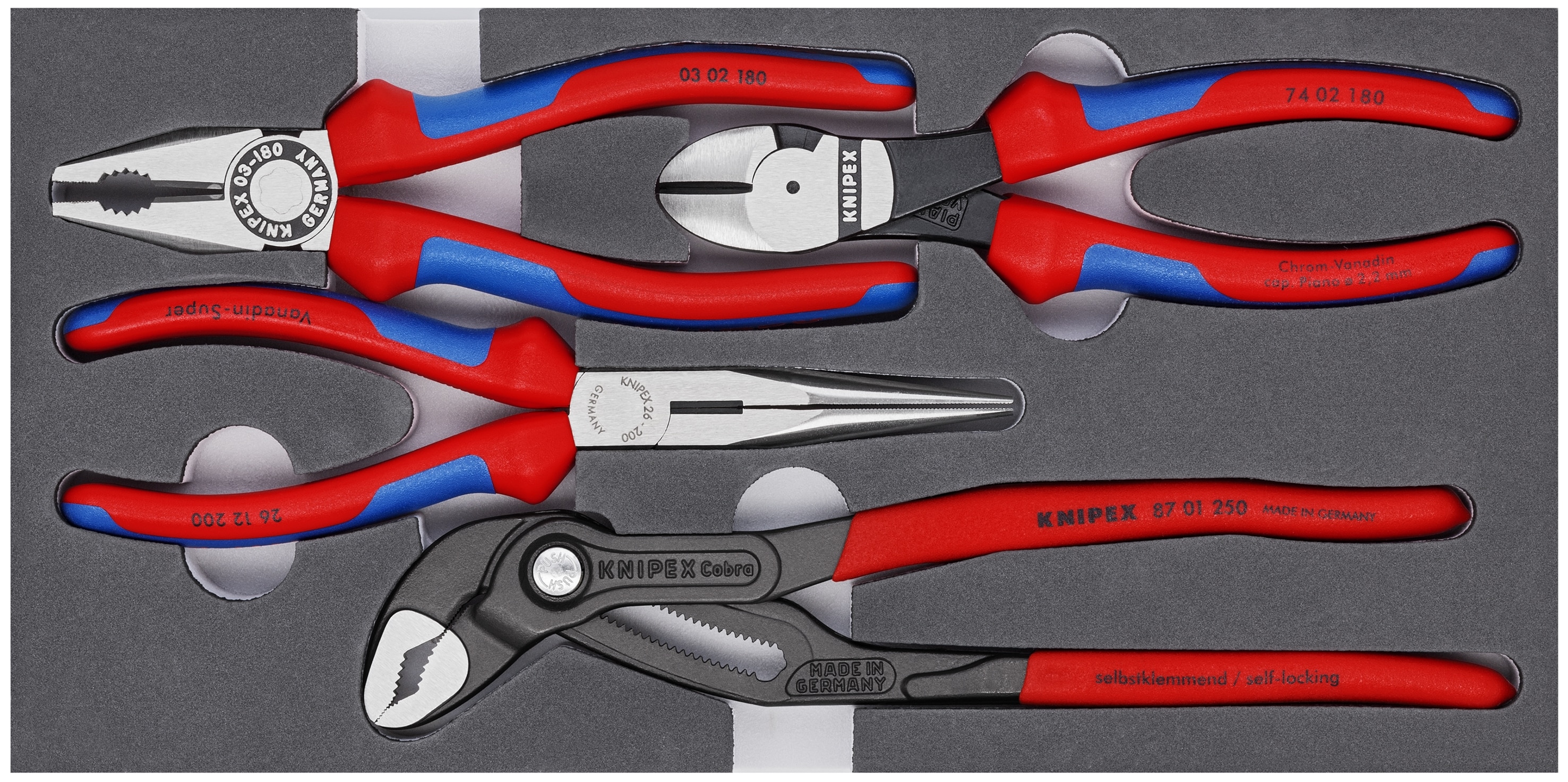 Pack of 4 for sale online KNIPEX 00 19 56 Set of Circlip Pliers 