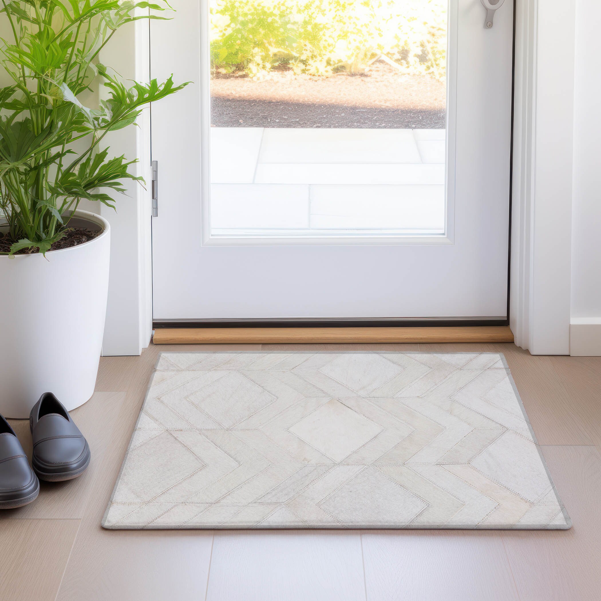 Addison Rugs AMF100IV20X30 Mayfield AMF100IV 2 x 3 (ft) Loomed Polyester Ivory Rectangular Indoor Abstract Machine washable Area rug