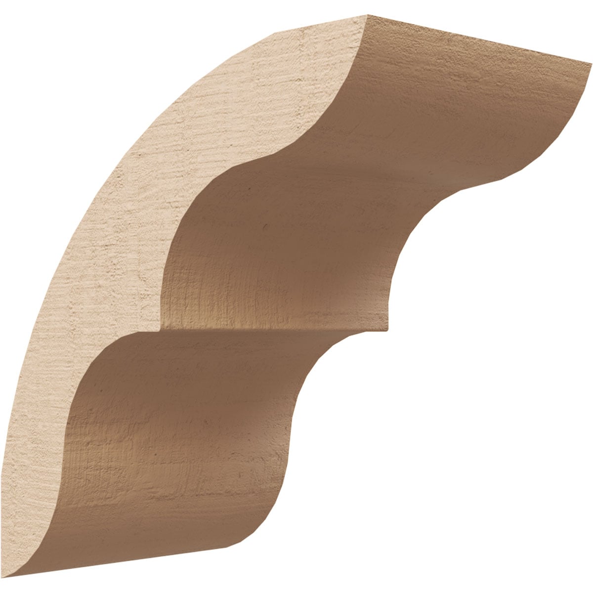 Ekena Millwork BRCUR05X08X08OZKRCPR 5-in x 8-in x 8-in Primed Urethane Ozark Rough Cedar Woodgrain TimberThane Knee Brace