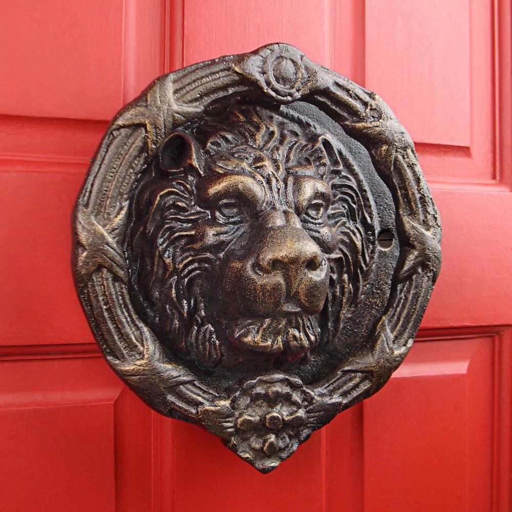 Design Toscano Lions Cast Iron Door Knocker at