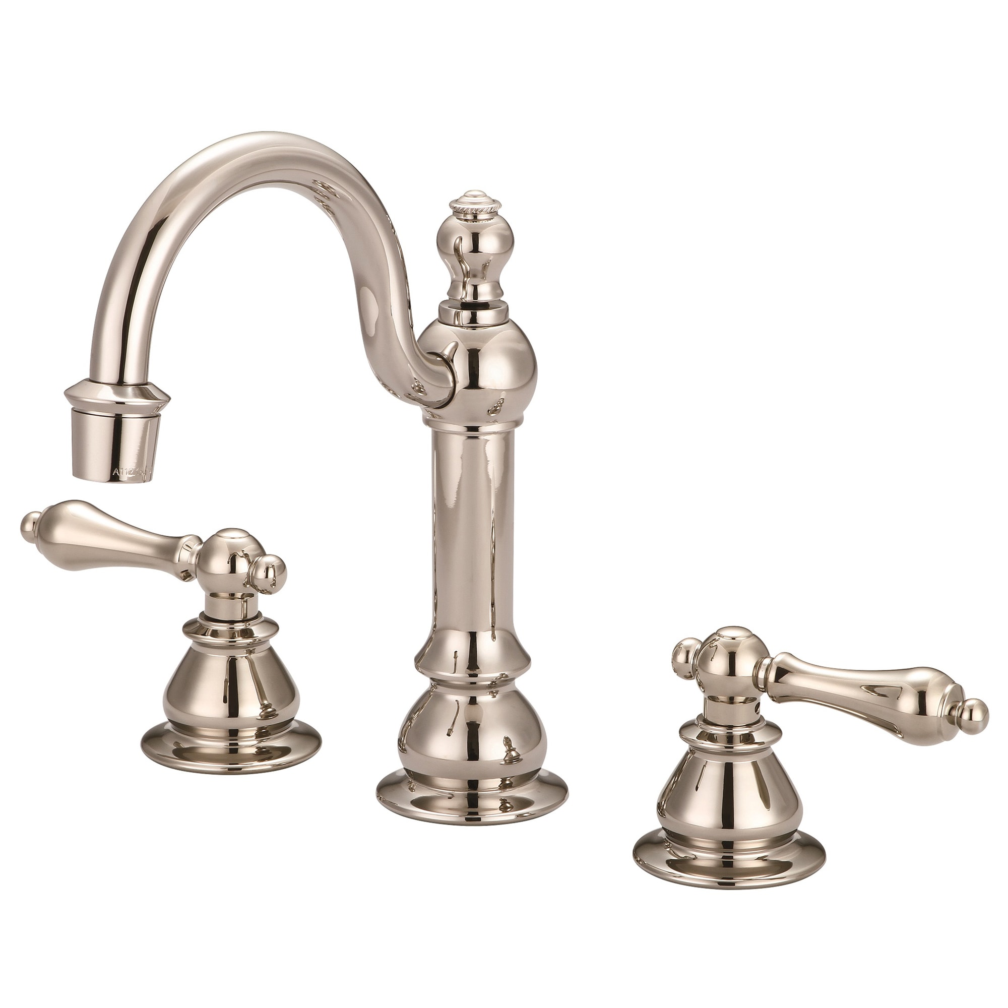 Water Creation F2-0012-05-AL F2 Polished Nickel Widespread 2-handle Low-arc Commercial/Residential Handle Bathroom Sink Faucet with Drain