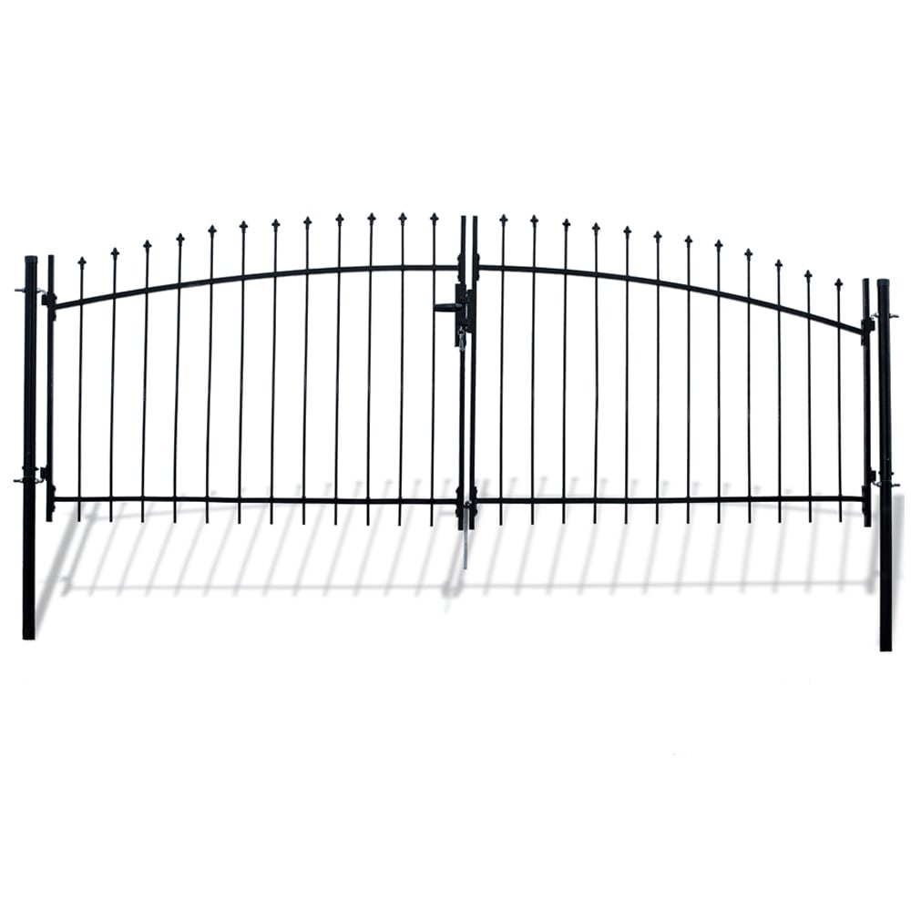 ALEKO DWGD15X5-LO 15-ft x 5-ft Black Steel Driveway Gate