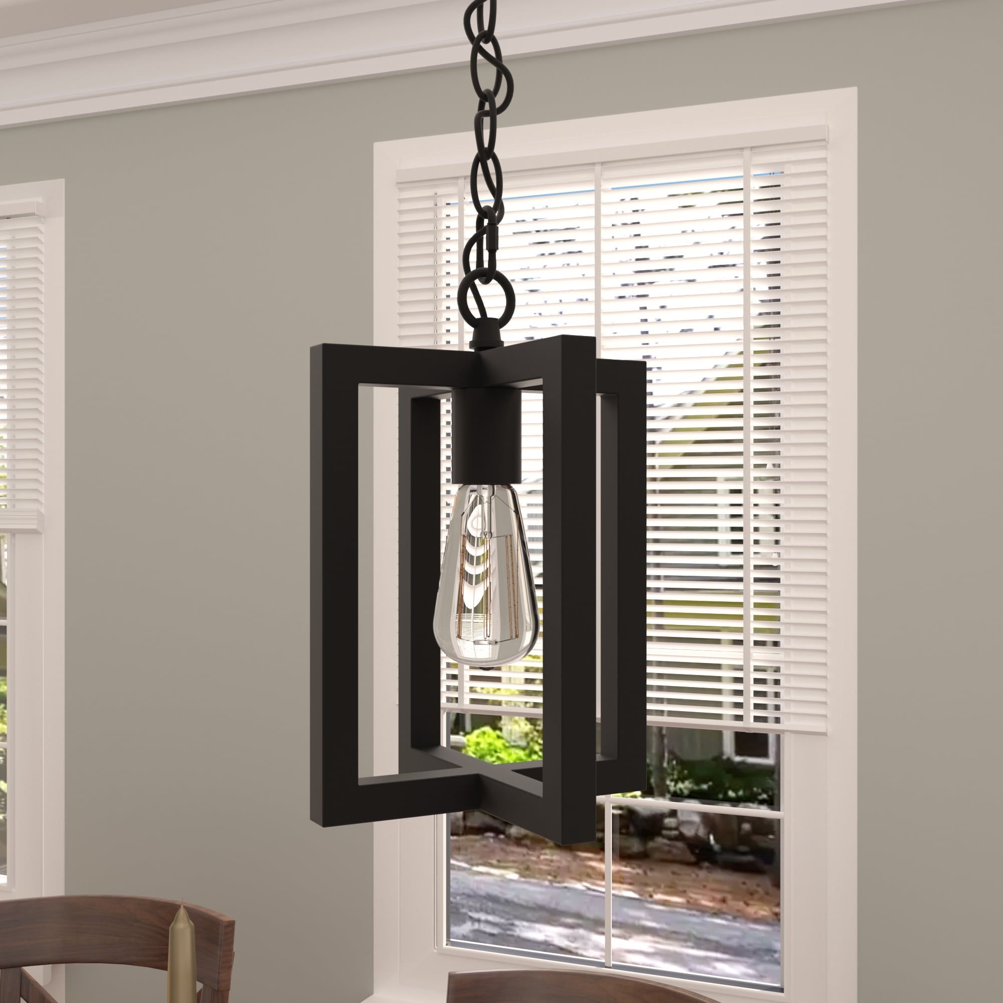 ACROMA 6501AZ Santa Matte Black Modern/contemporary Dome Mini Hanging Pendant light