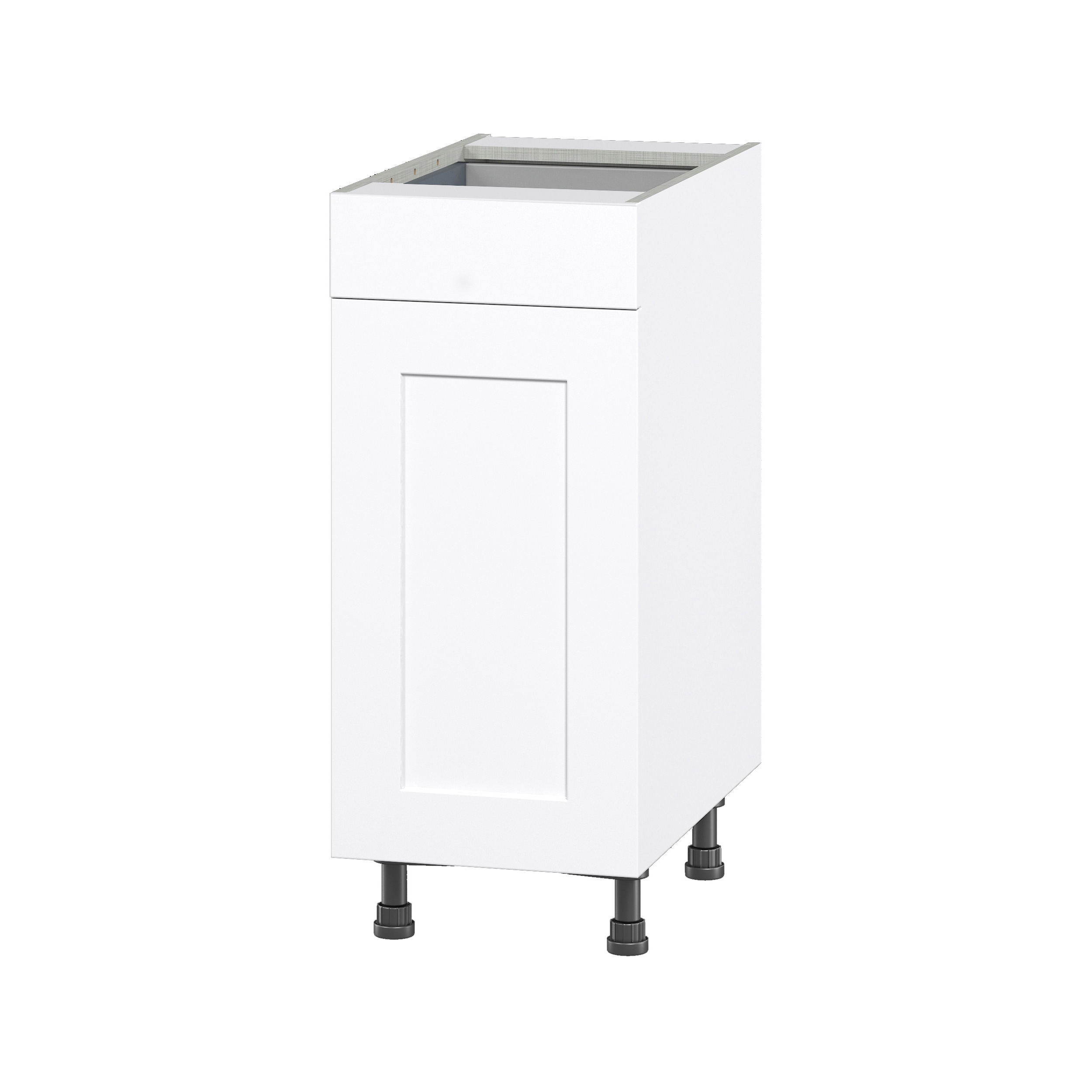 Hugo&Borg Jolie 15-in W x 34.5-in H x 24-in D Warm White 1-Drawer Base Fully Assembled Cabinet (Flat Panel Shaker Style)