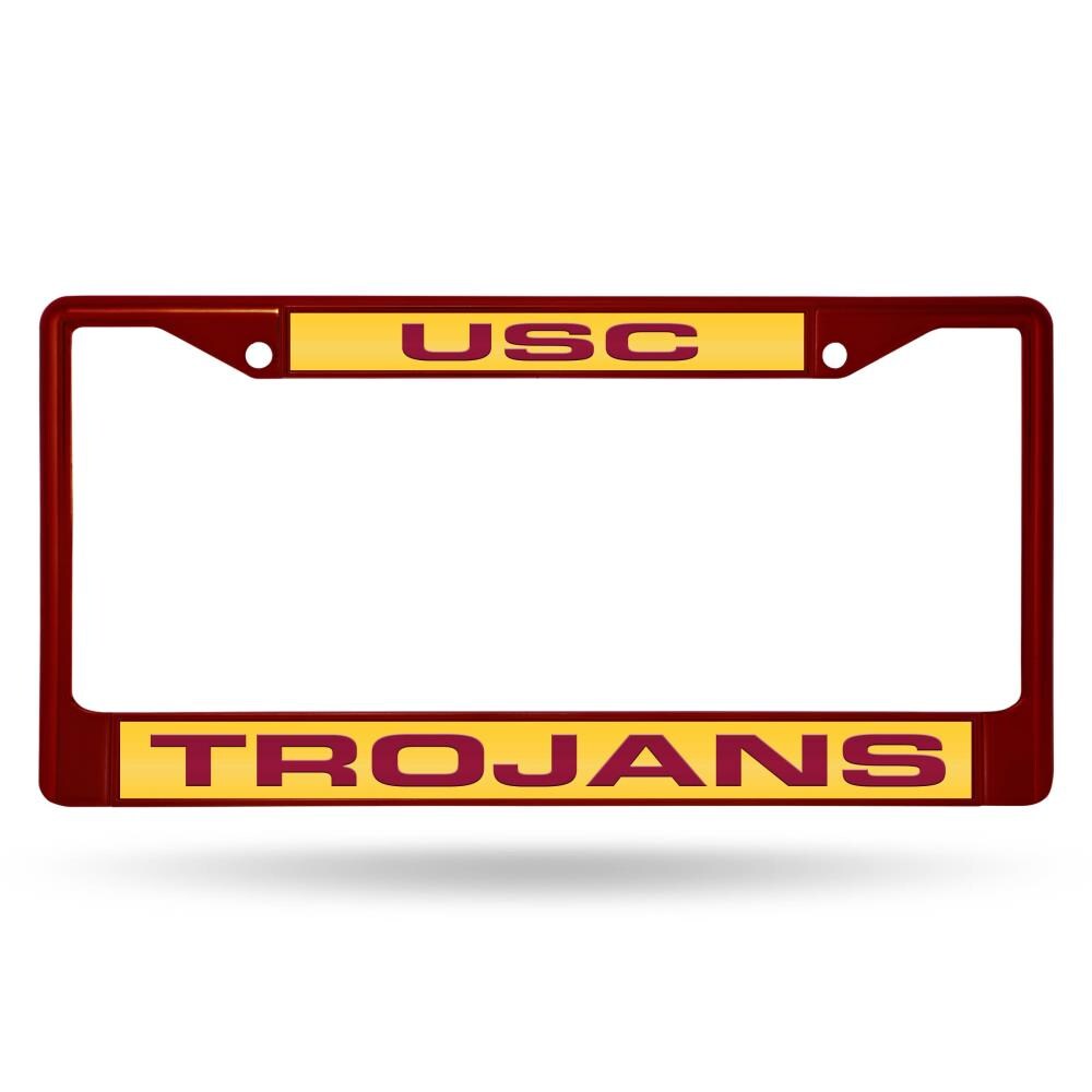 USC Trojans Alumni Carbon Laser Cut 3-D Chrome Metal License Plate Frame Year Warranty 