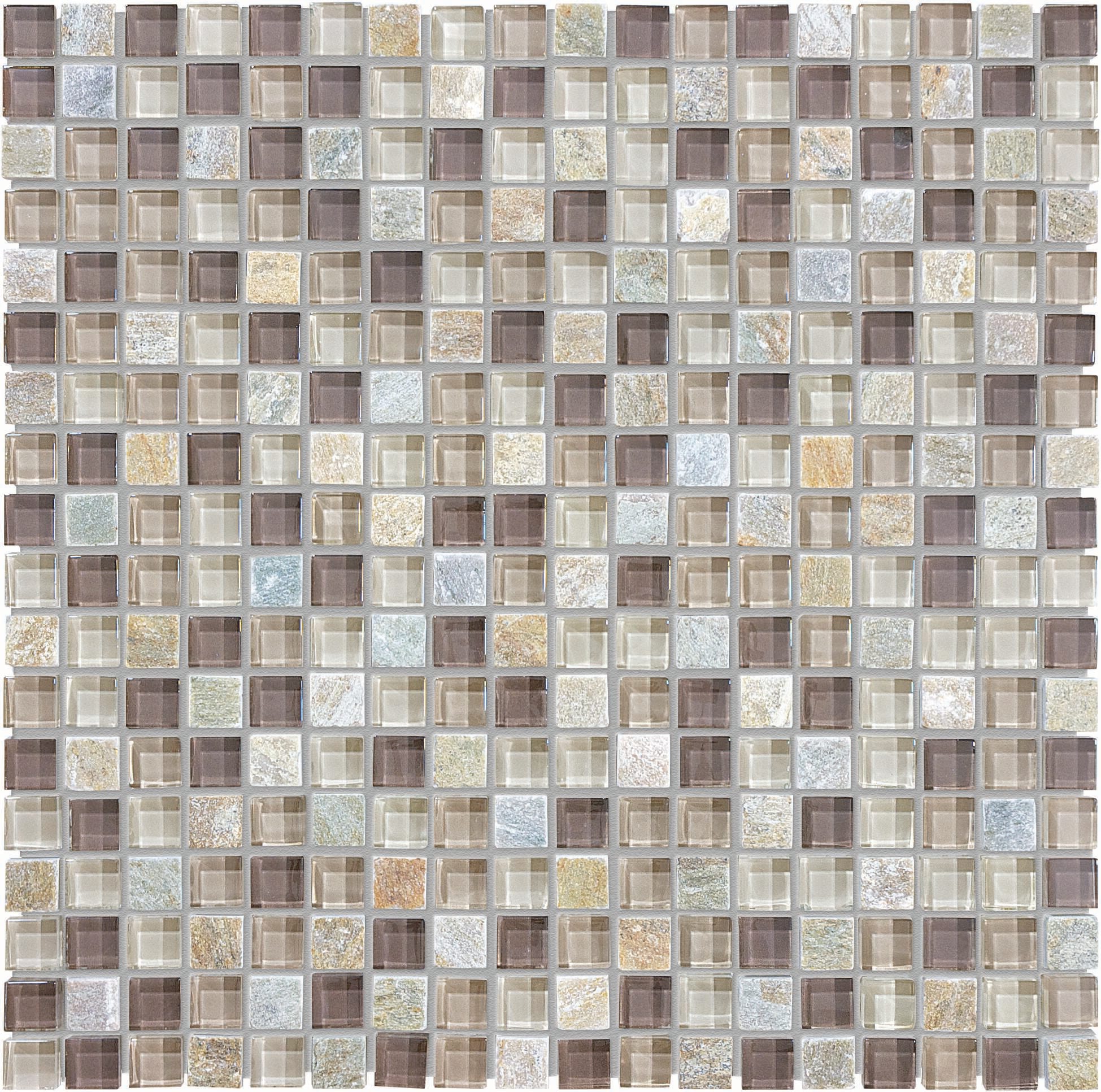 Anatolia 3001-0104-0 Cotton 12-in x 12-in Glossy Glass Subway Mosaic Wall Tile (10-sq. ft/ Carton)