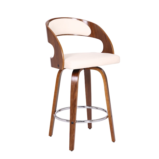 Armen Living Sy Cream 26 In H, Counter Stool With Arms And Swivel