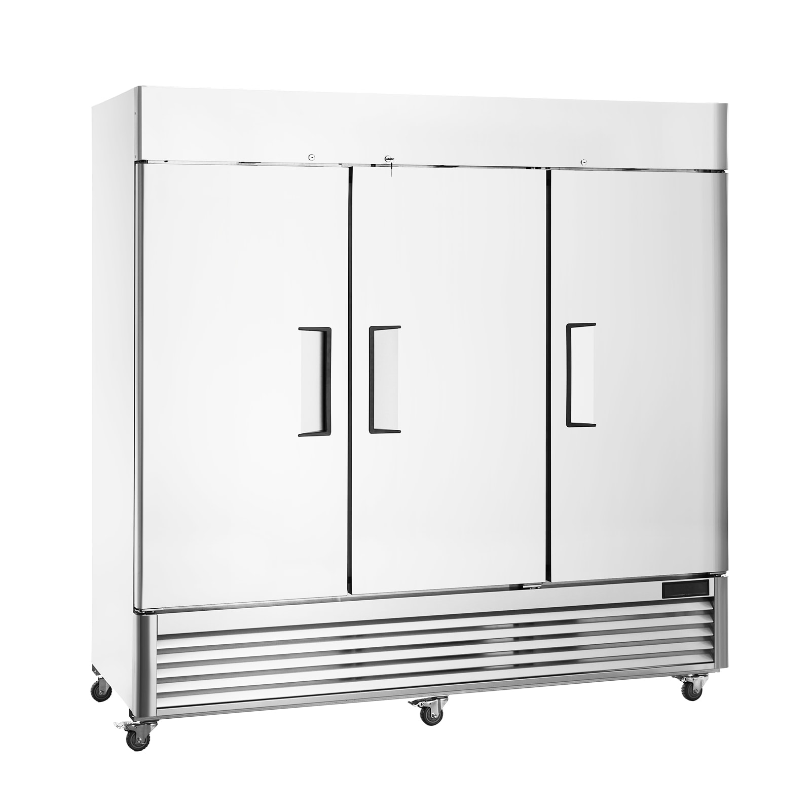 VEVOR SCLSSYLJMCLD03847V1 Commercial Freezer 60.42 Cu.ft Reach In 82.5-IN W Upright Freezer 3 Doors Auto-Defrost Stainless Steel Reach-in Freezer with 12 Adjustable Shelves -13 to 5℉ Temp Control LED Lighting 4 Wheels