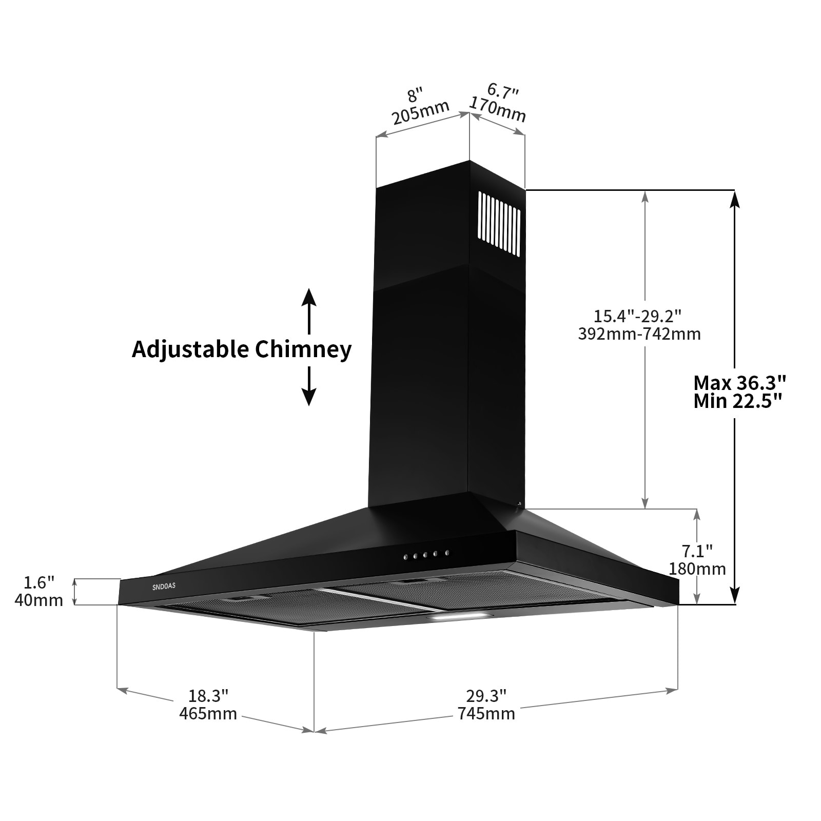 Kahomvis GEHT-DOQP-6VU Wall-Mounted-Range-Hoods - View #8