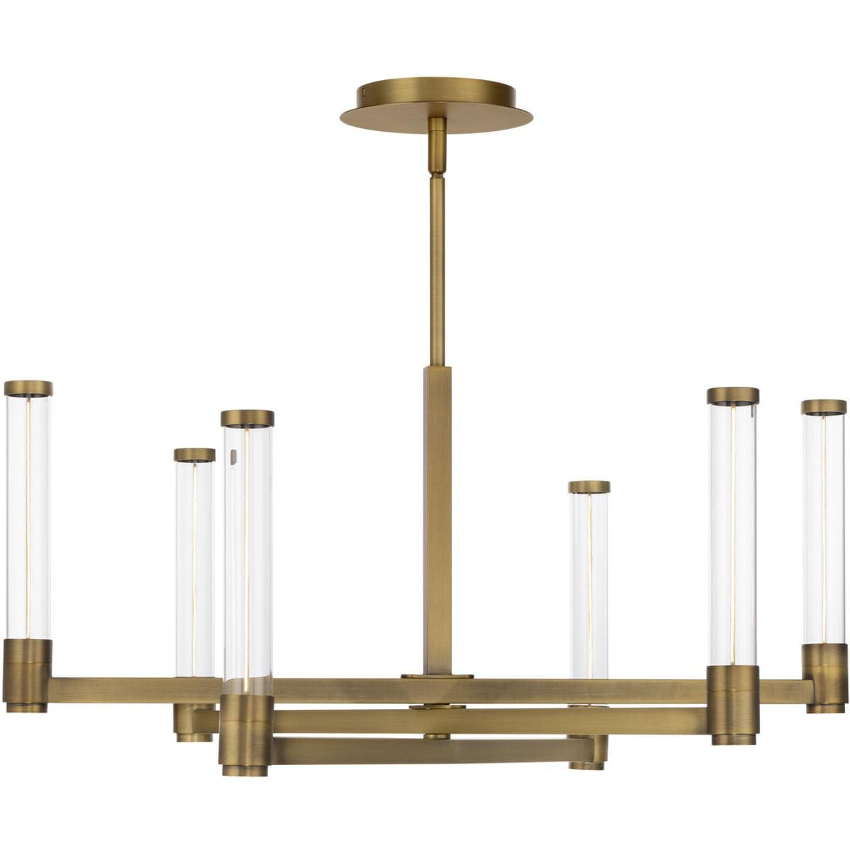 WAC Lighting - PD-51327-AB Jedi LED 27 inch Aged Brass Chandelier Ceiling Light dweLED