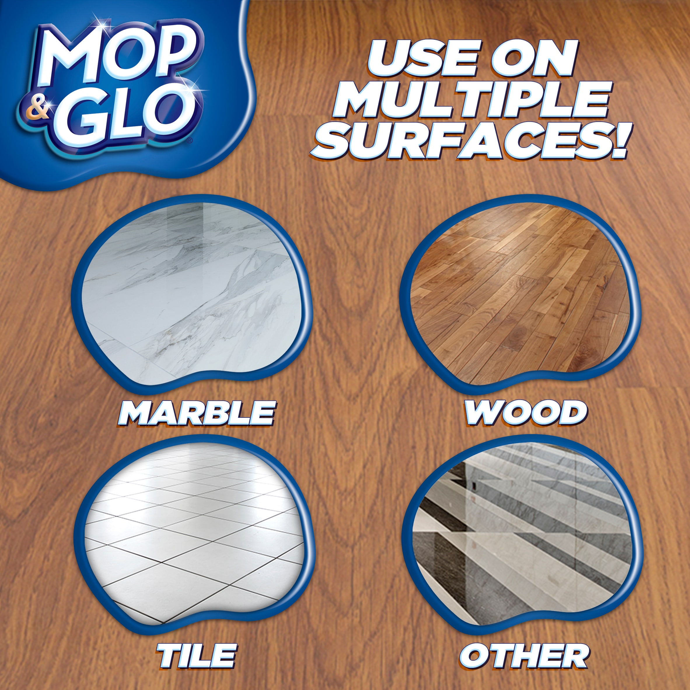 Mop & Glo Professional Multi-Surface Floor Cleaner, 64 fl oz Bottle, Triple  Action Shine Cleaner