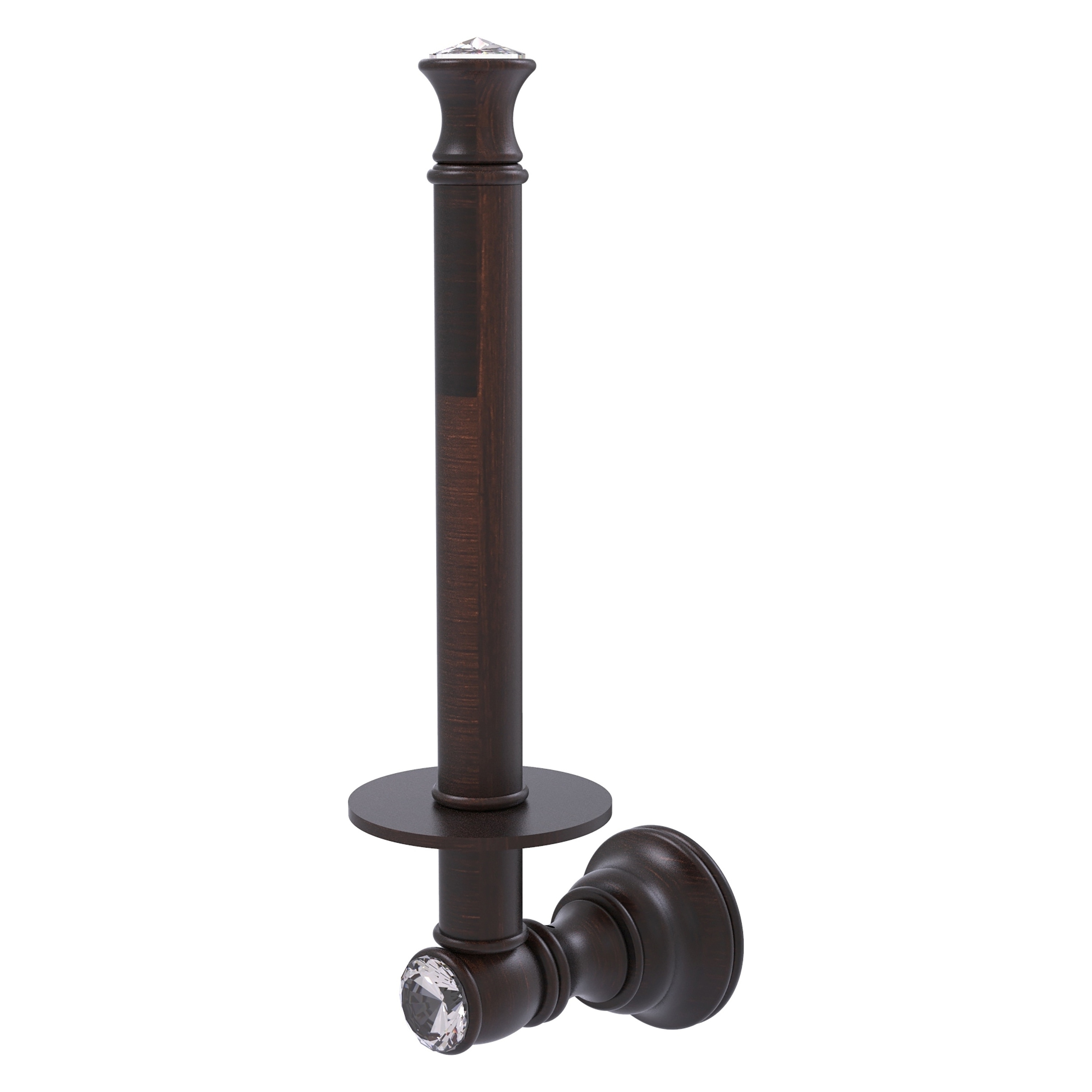 Allied Brass CC-24U-VB Carolina Crystal Venetian Bronze Wall mount Single post Toilet Paper Holder 1 -Rolls with Storage