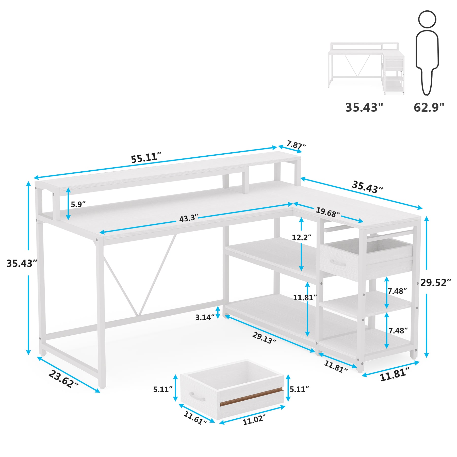 Fnova LWTJ-JW0612 Office-Tables - View #3