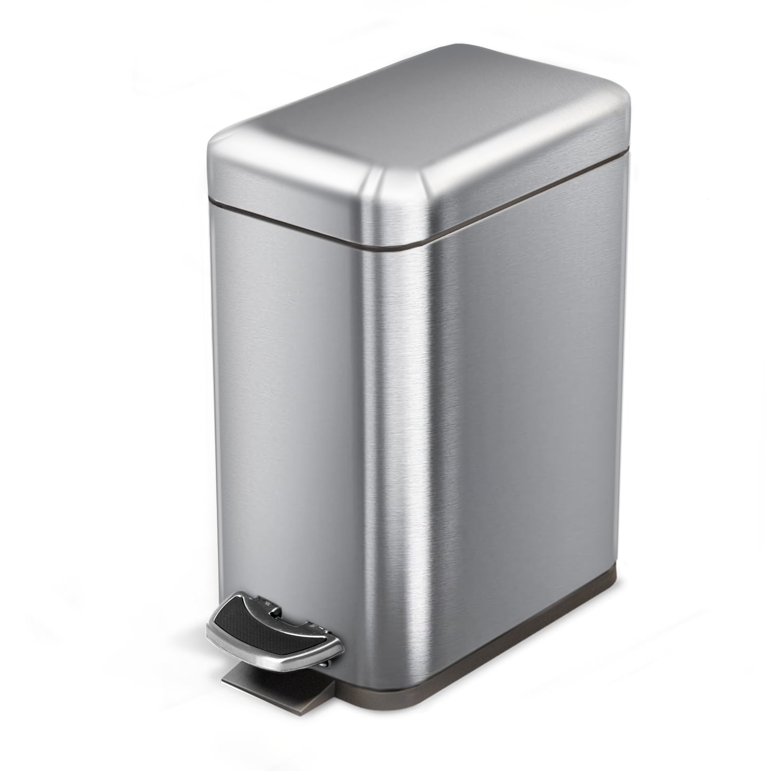 Home Zone Living VA41999A 1.3 Gallon Silver Steel Indoor Kitchen Step Trash Can