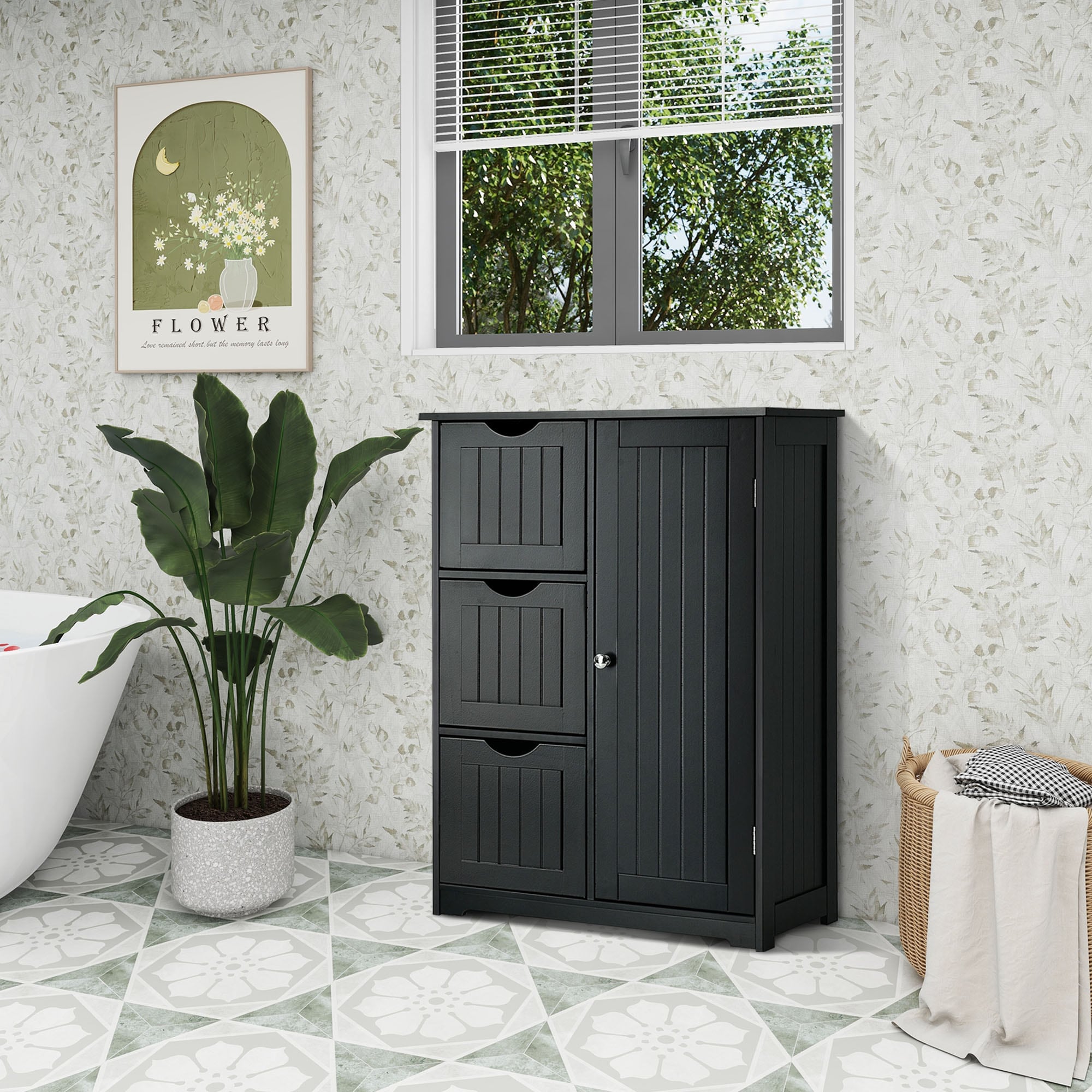 WELLFOR OUJ66236BK Linen-Cabinets - View #3