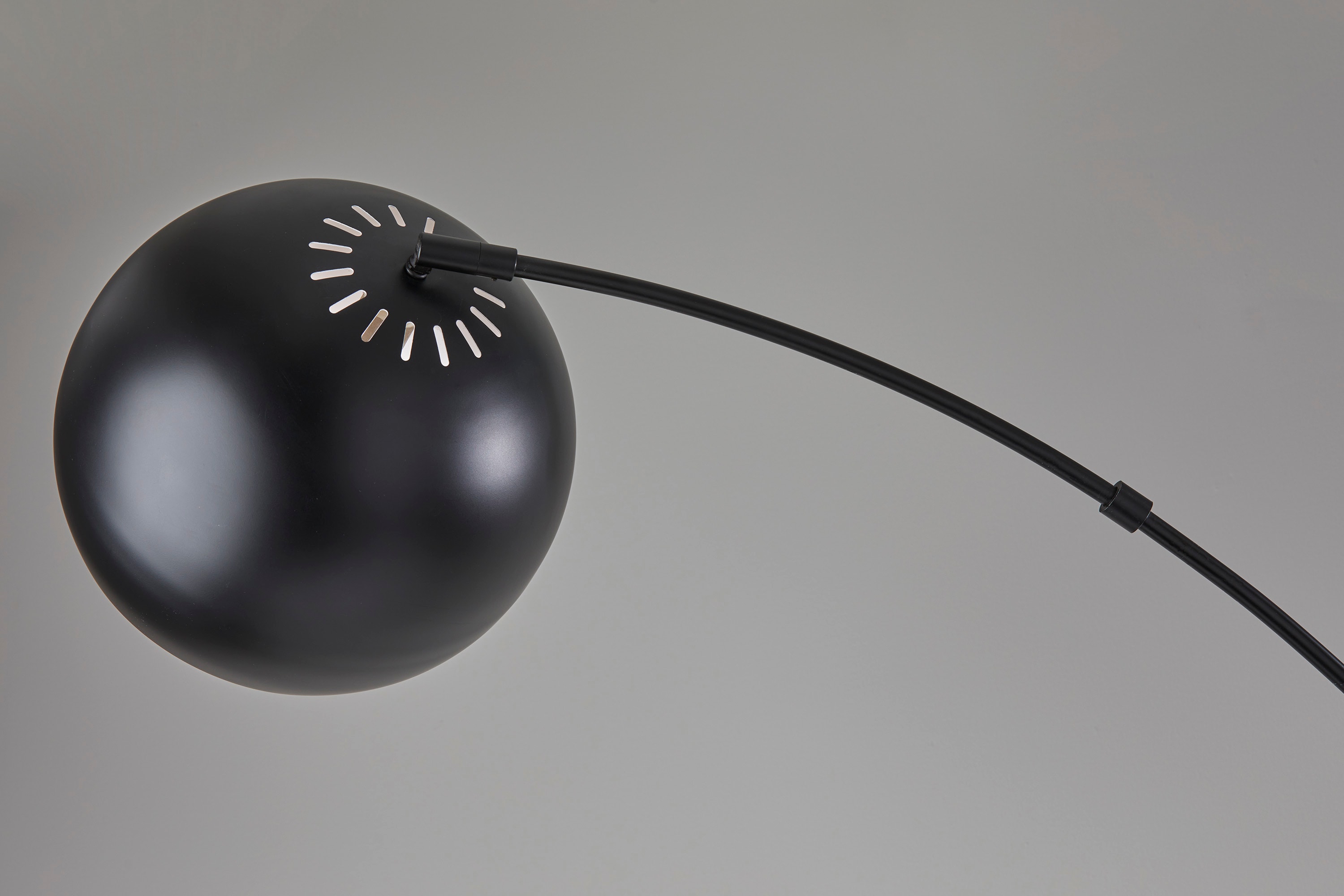 Astoria Modern Black Arc Floor Lamp with Marble Base