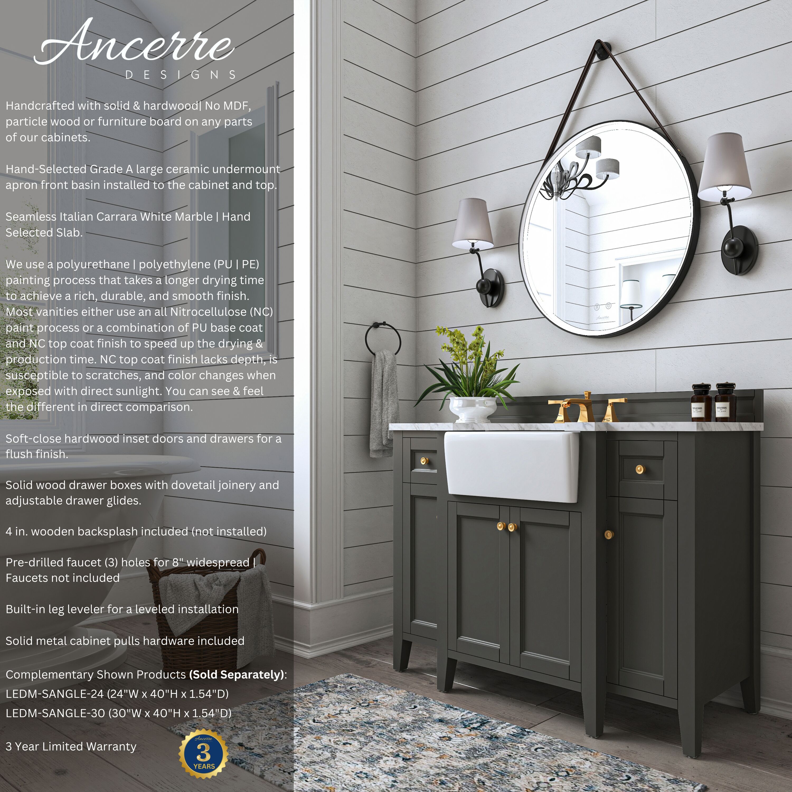 Ancerre Designs VTSADELINE48SGCWGD Bath-Vanity-Combo - View #2