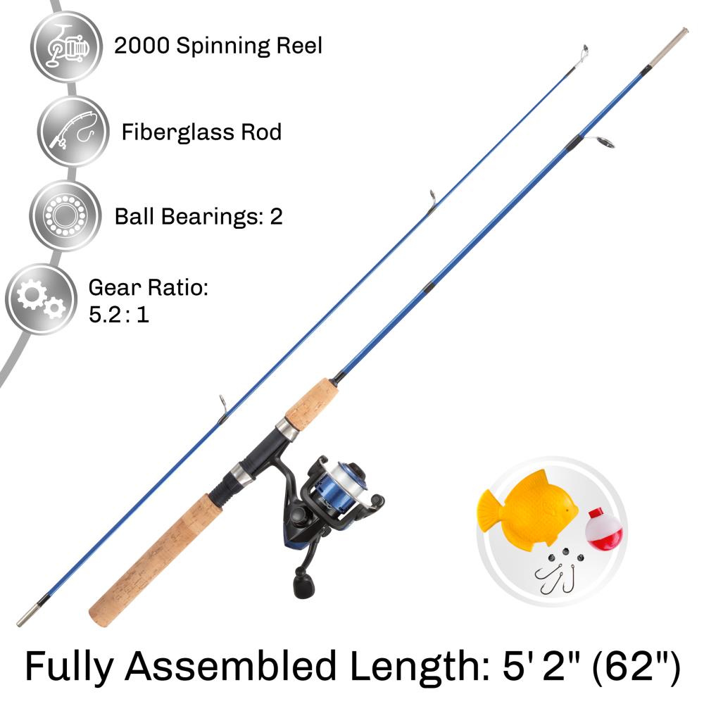 Leisure Sports Spinning Rod and Reel Starter Kit - Blue
