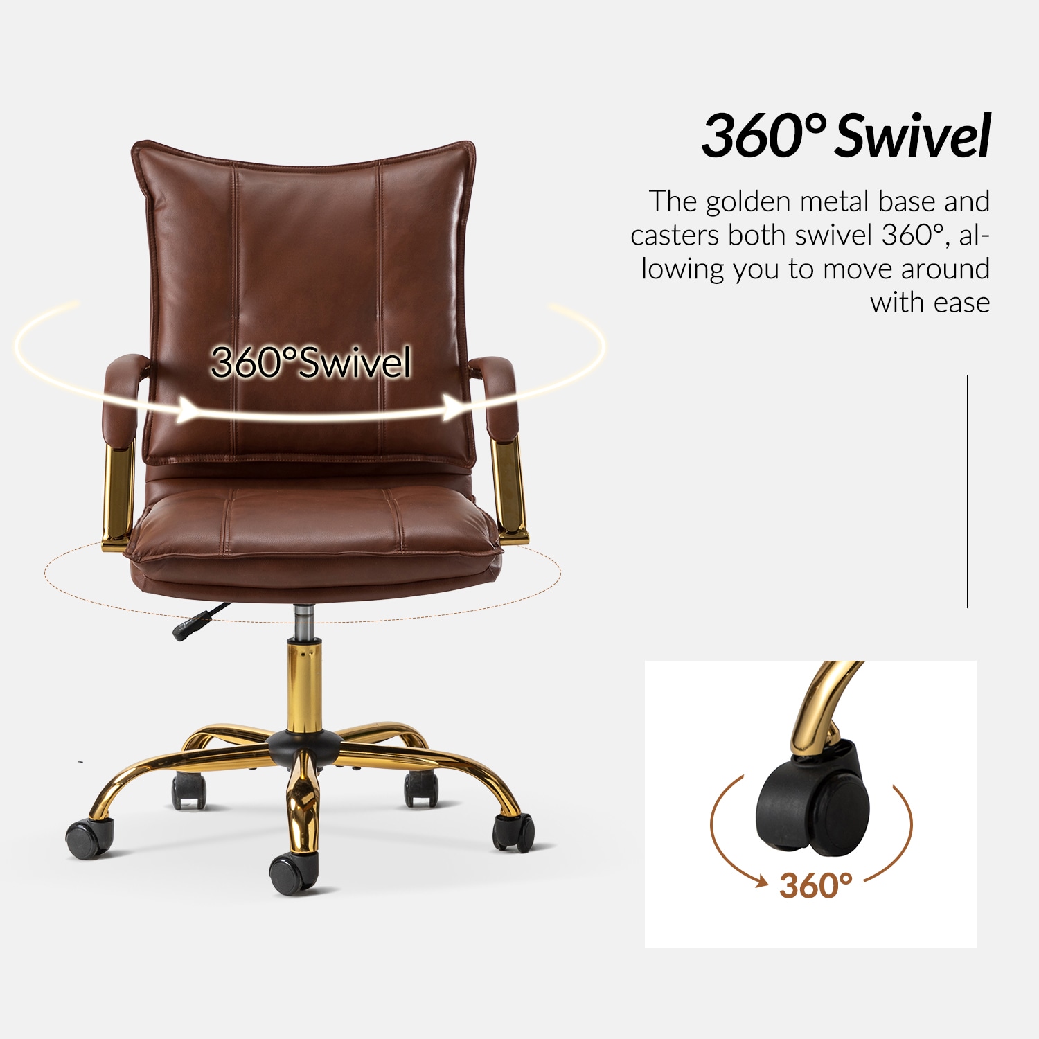 14 Karat Home OFHT0417-BROWN Office-Chairs - View #5