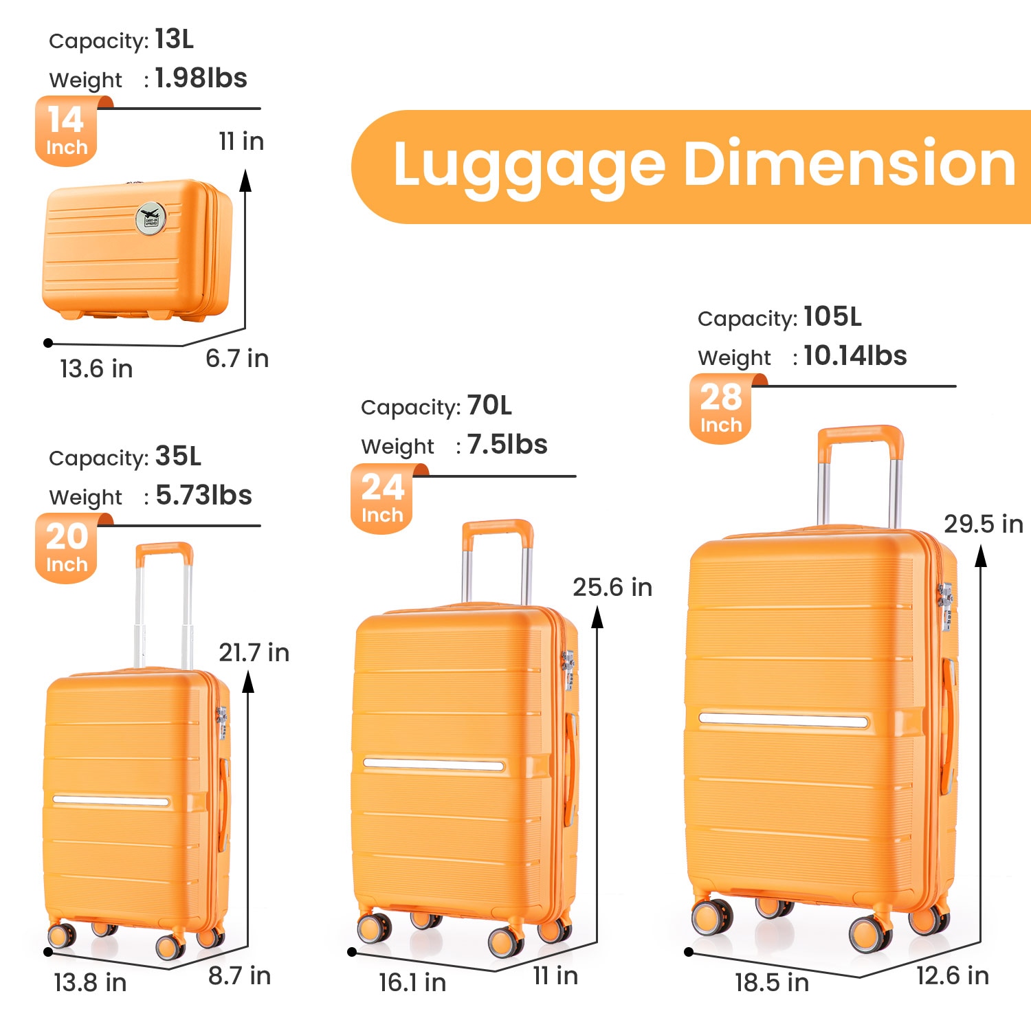 LOVMOR SF-H-W2098P144466 Luggage-And-Luggage-Sets - View #3