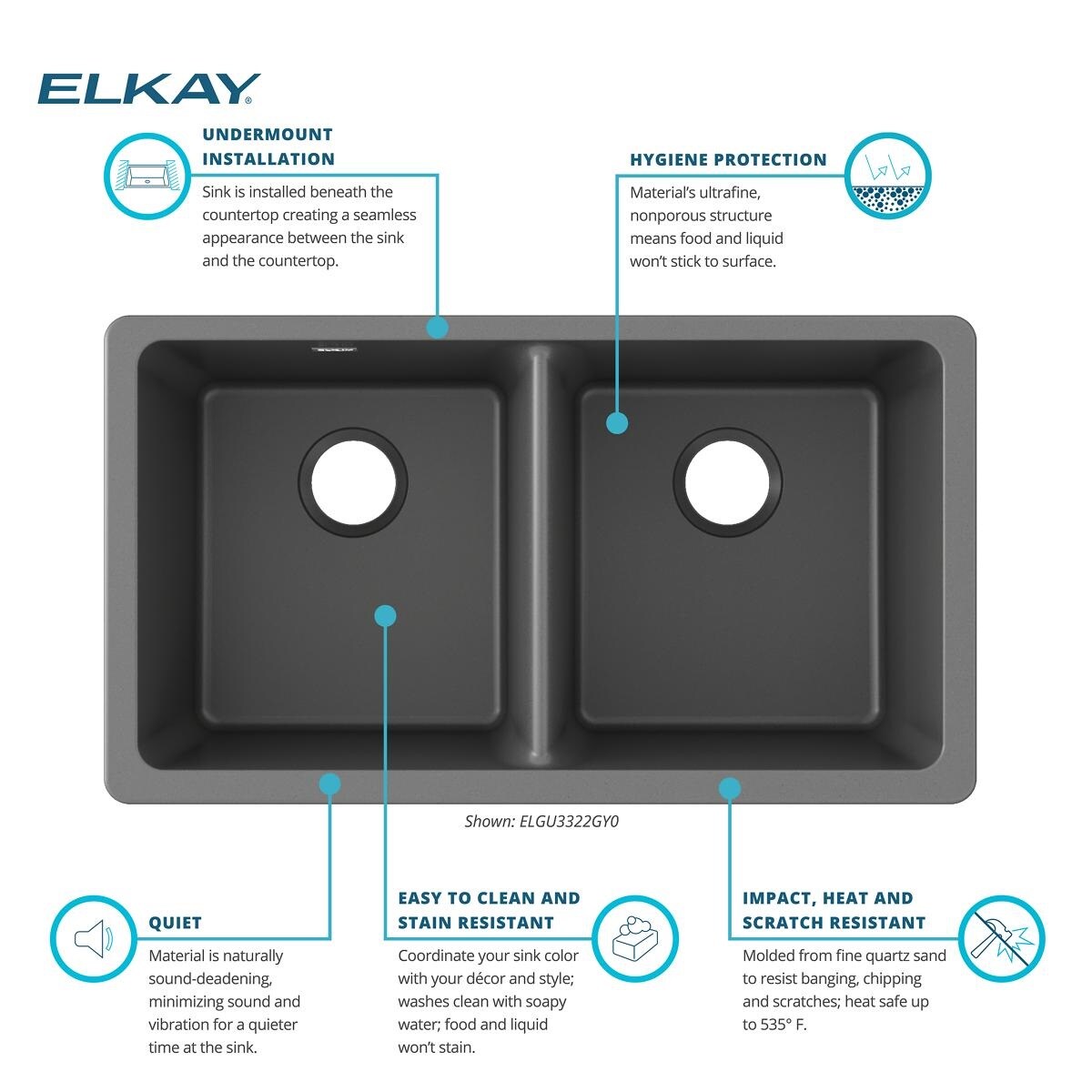Elkay ELGU3322GY0 Kitchen-Sinks - View #5