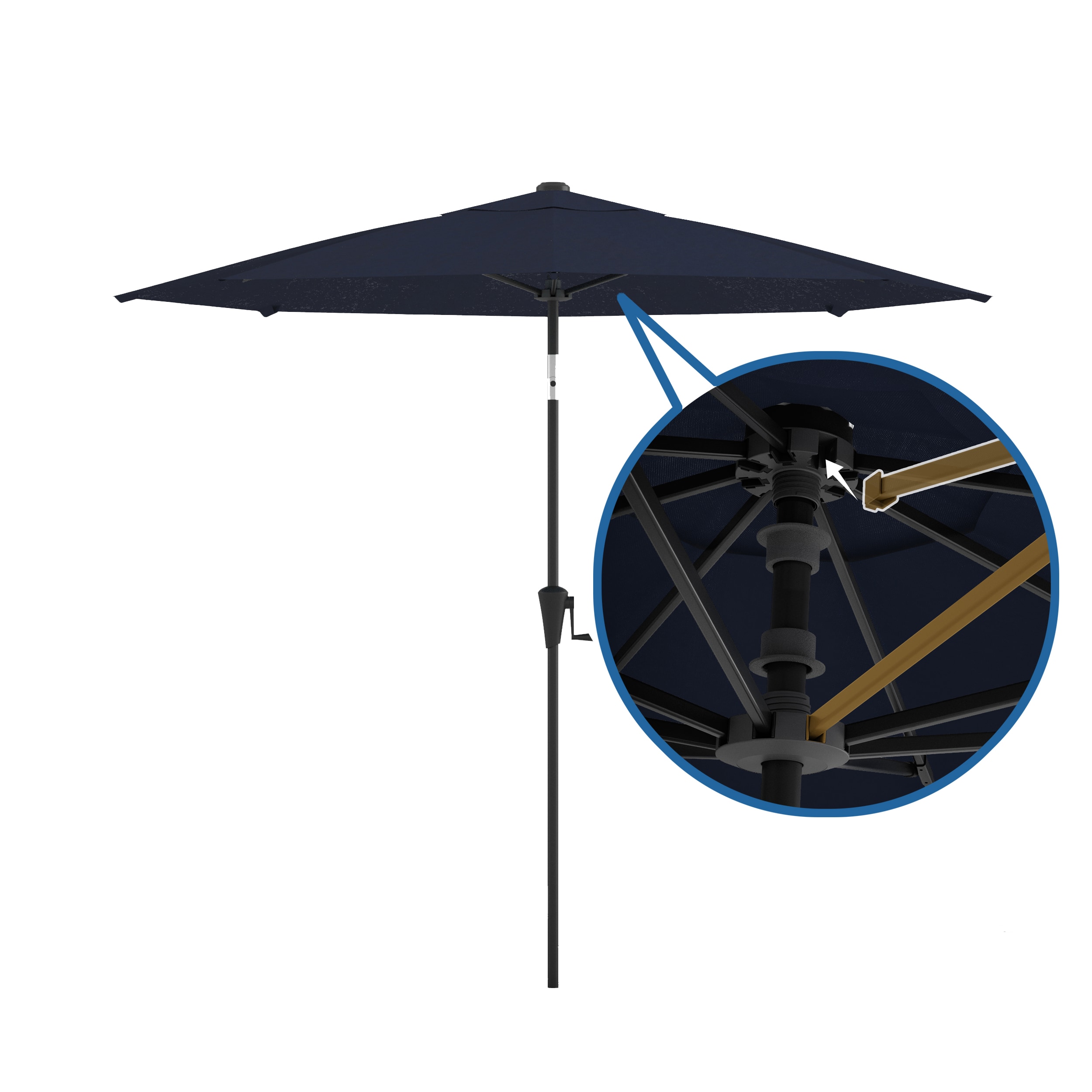 Above AB-OCV2-9N 9-ft Steel Blue Market Patio Umbrella