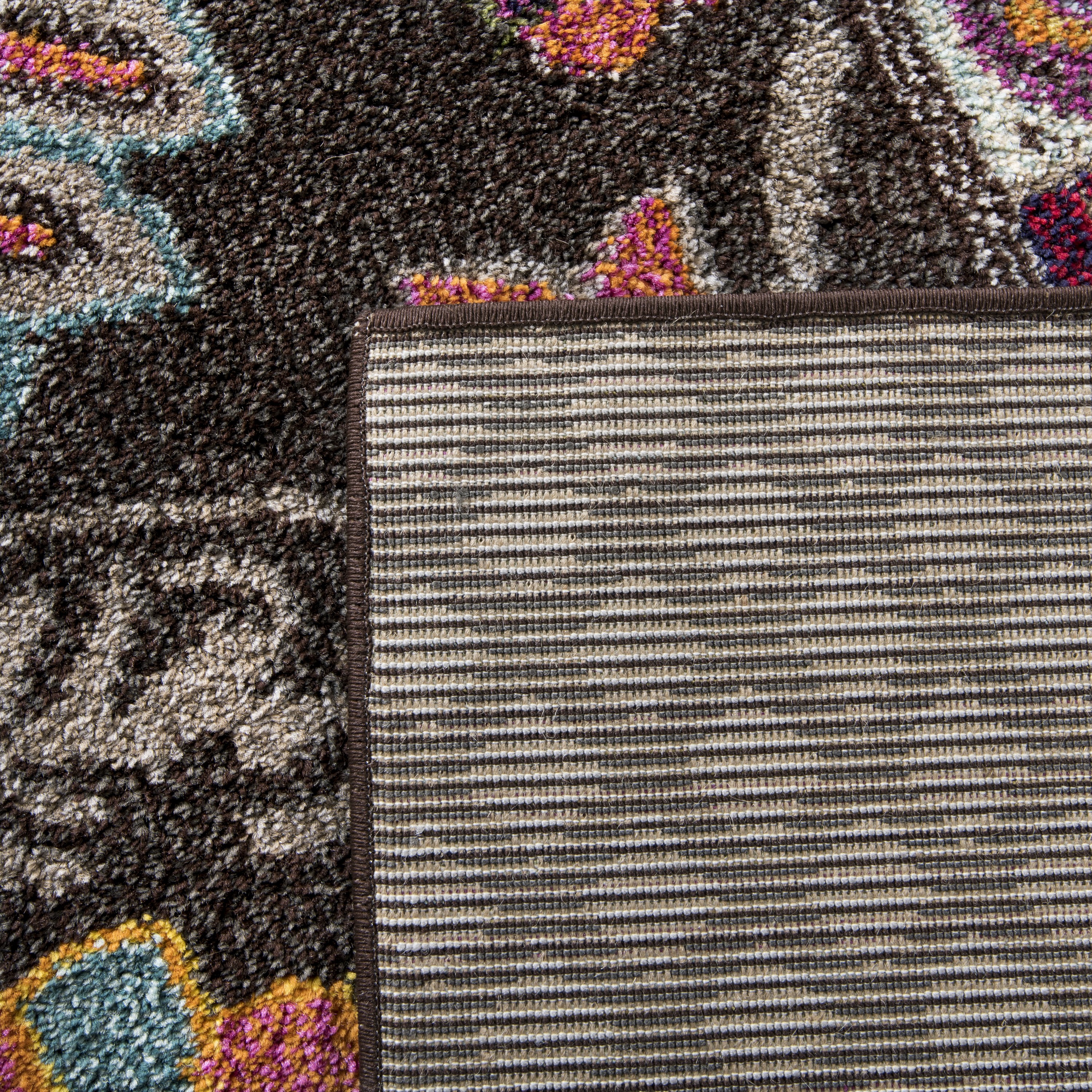 Monaco 8' x 11' Brown and Multicolor Synthetic Rectangular Area Rug