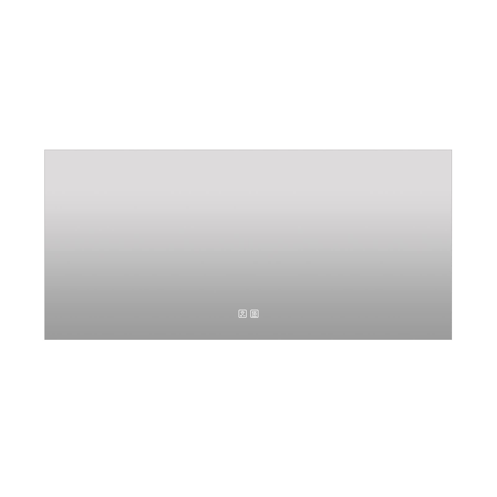 FurniFusion MA046028TD-OL 60-in x 28-in Polished Frameless Rectangle Dimmable LED Lighted Fog Free Bathroom Vanity Mirror ( Silver )