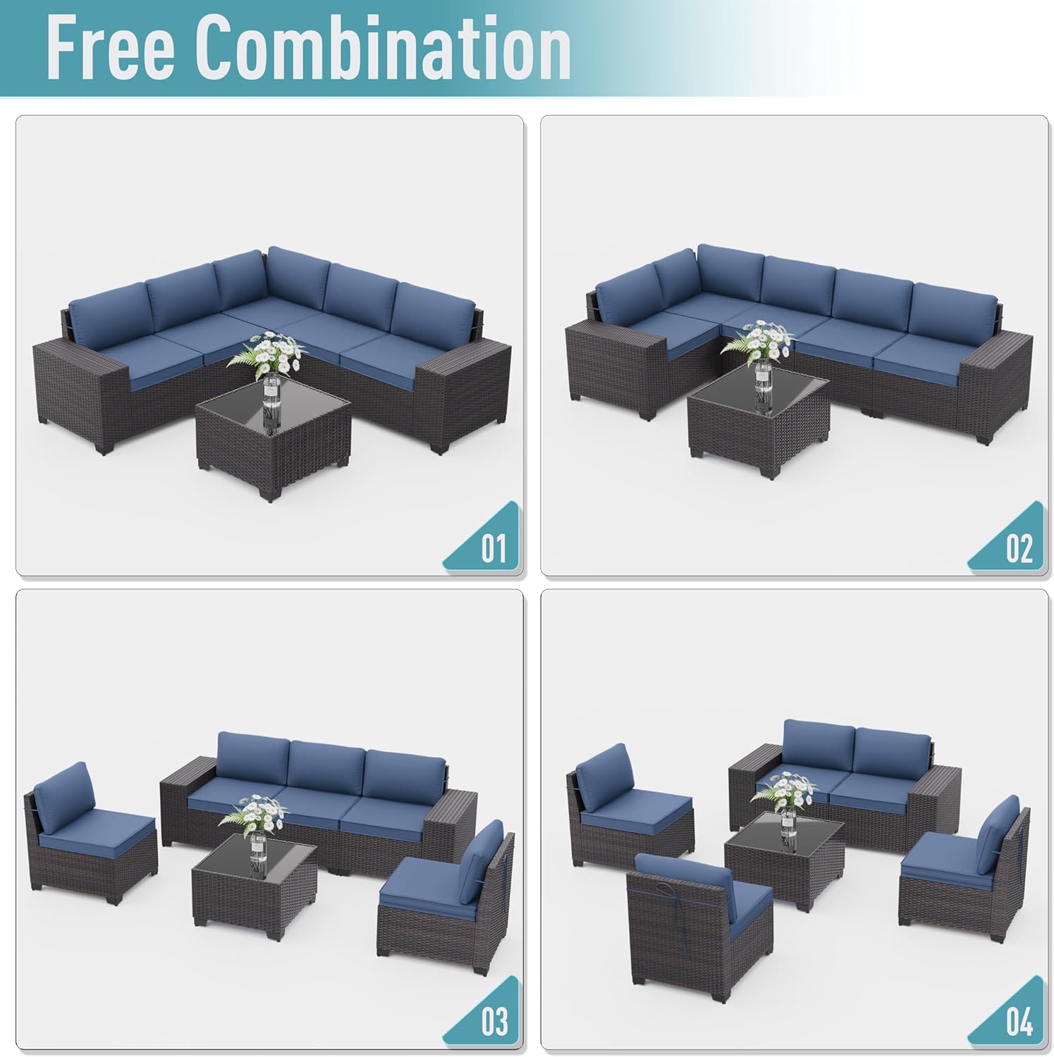 ALAULM LS-6+6-NAVY Patio-Conversation-Sets - View #7