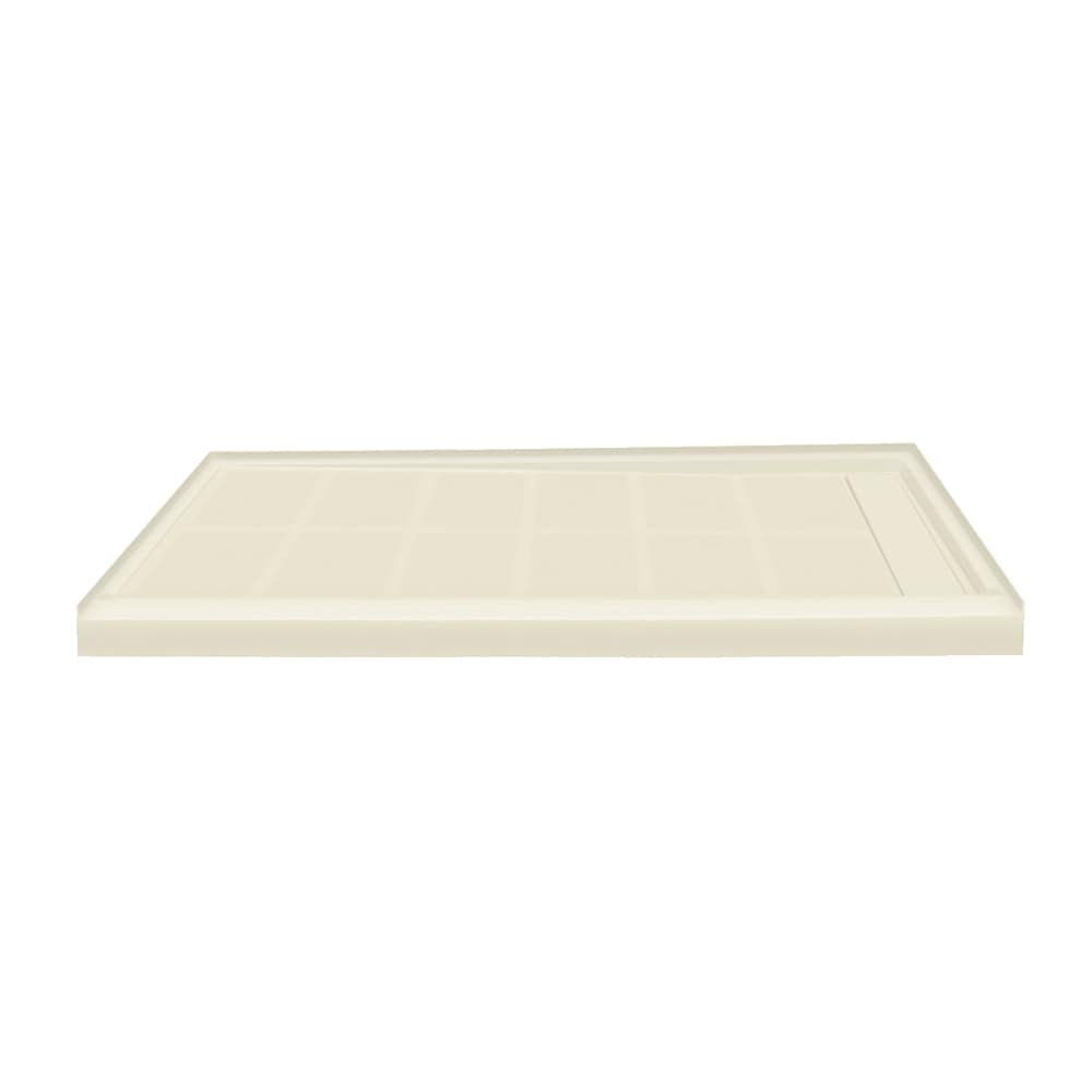 Transolid FL6034R-38 Linear 34-in W x 60-in L with Right Drain Single Threshold Rectangle Shower Base (Biscuit)