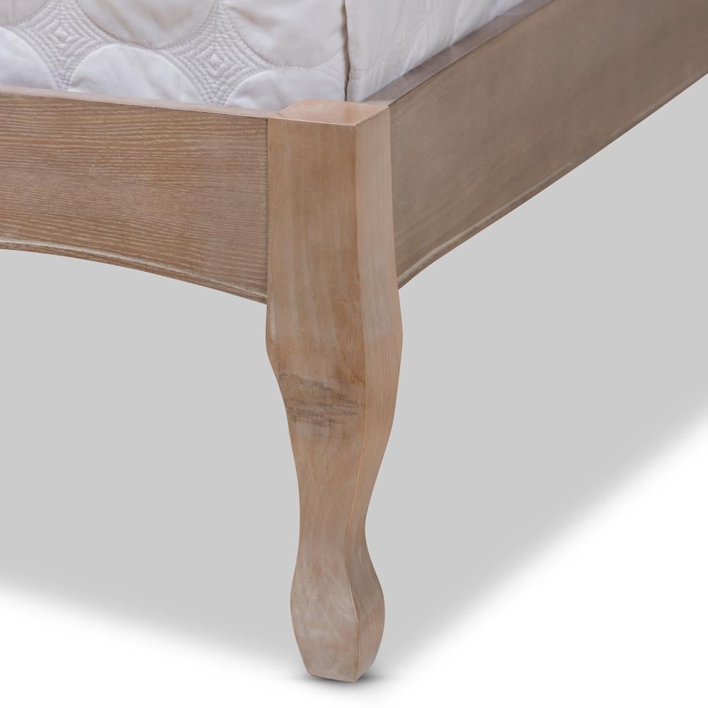 Baxton Studio Campagne Beige King Wood Platform Bed at Lowes