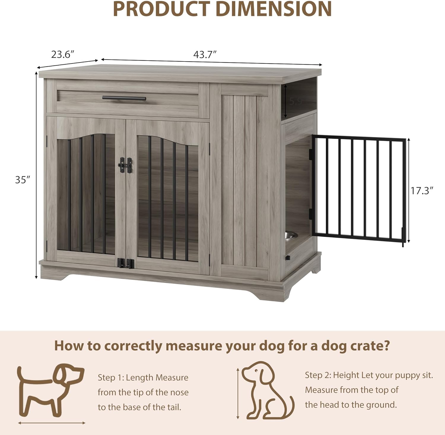 Curated visual reference: Nerd Type Feeding Tables For Small Pups Reference: Qeetex Wooden Dog Crate Furniture With Feeding Bowls And Storage