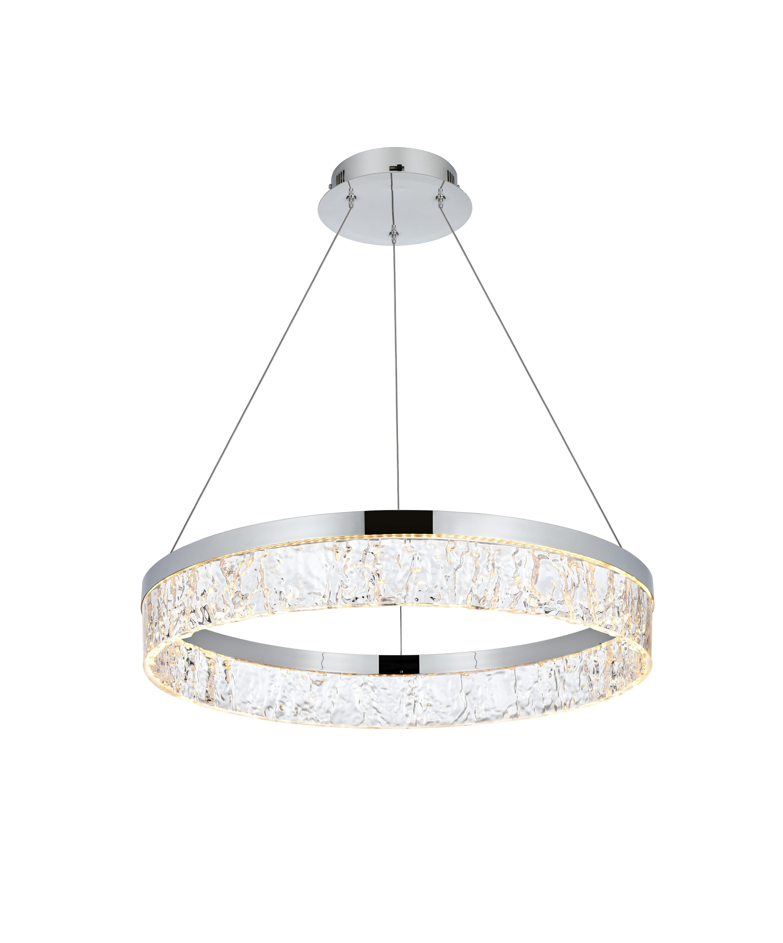 Elegant Decor HF6150D22C Home Furnishing 1 -Light Chrome Modern/contemporary Integrated LED For Use in Bedrooms, Dining Rooms, Foyers, Kitchens, Living Rooms Chandelier