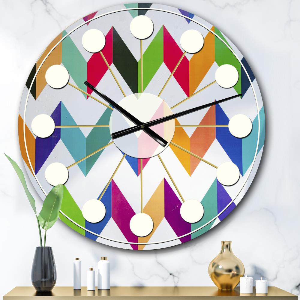 Designart CLM24035-C23 Analog Round Wall Mid-century