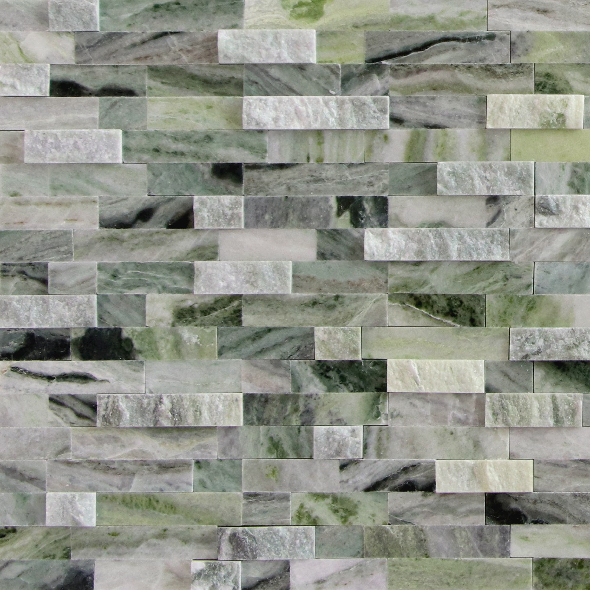 SUNWINGS HEX48-BLK-10 Emerald Green 11-in x 12-in Natural Natural stone Stone look Hexagon Mosaic Wall Tile ( 4.3-sq ft Carton