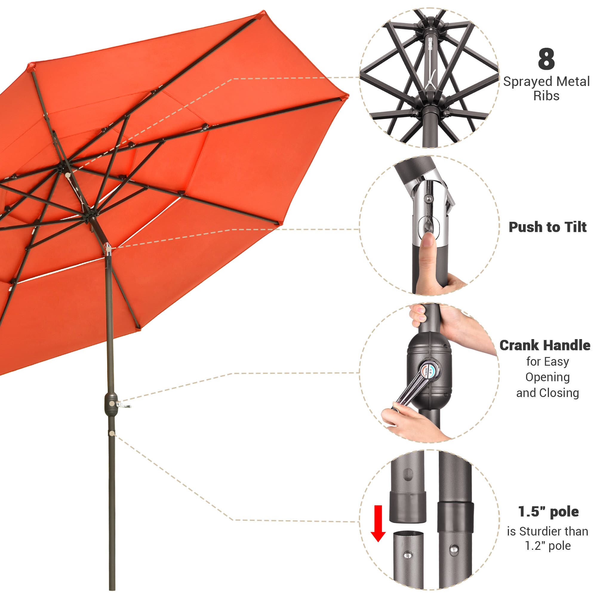 Yescom 07UMB040-3T11F-13-LO Umbrellas-2 - View #6