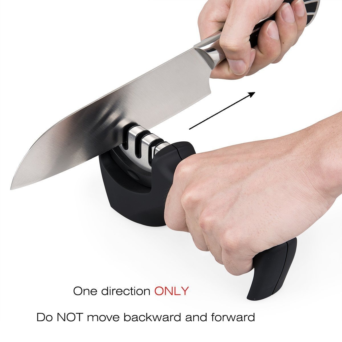 LIGHTSMAX New Upgraded Lightsmax Kitchen Knife Sharpener- 3-stage