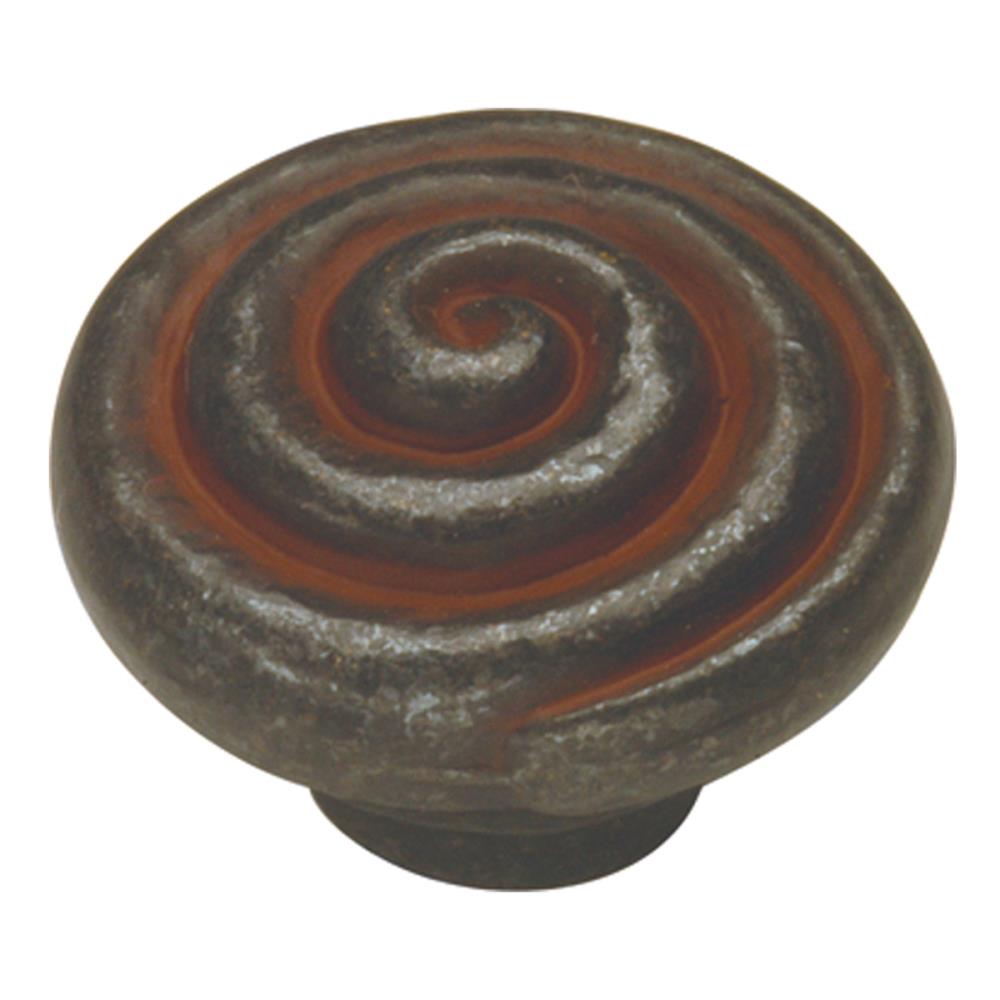 Hickory Hardware P7351-RI Manchester 1-1/4-in Rustic Iron Round Craftsman Cabinet Knob
