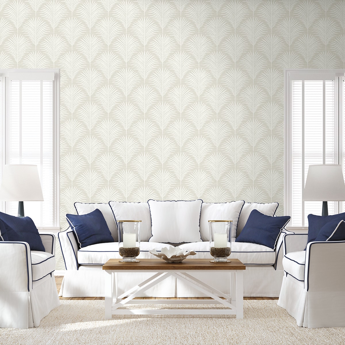 Sea Salt Palm Frond Self-Adhesive Vinyl Wallpaper