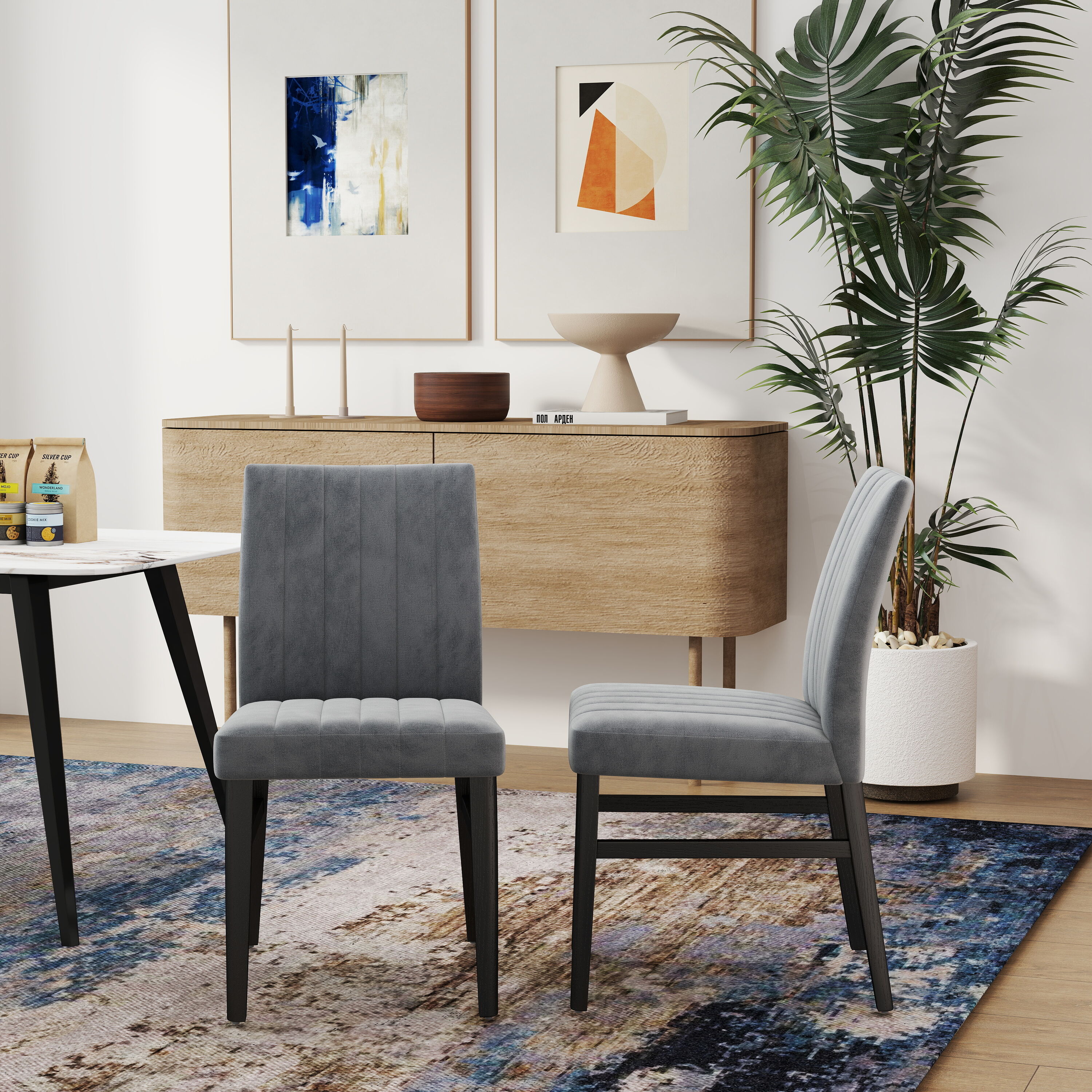 Roundhill Furniture C056GY Dining-Chairs - View #4
