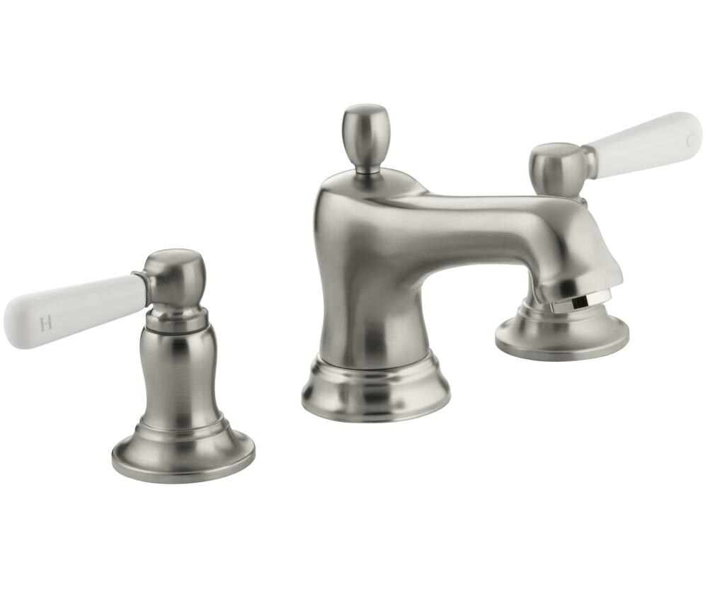 Kohler Bancroft Vibrant Brushed Nickel Widespread 2 Handle Watersense Bathroom Sink Faucet With 6540