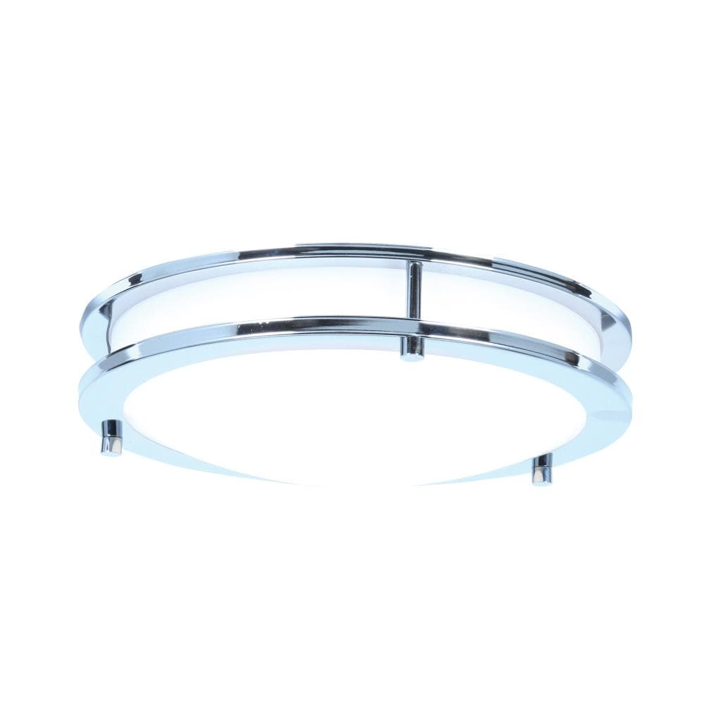 Access Lighting 20466LEDD-CH/ACR Solero 1 -Light 18-in Gloss Chrome Integrated LED Flush Mount Light