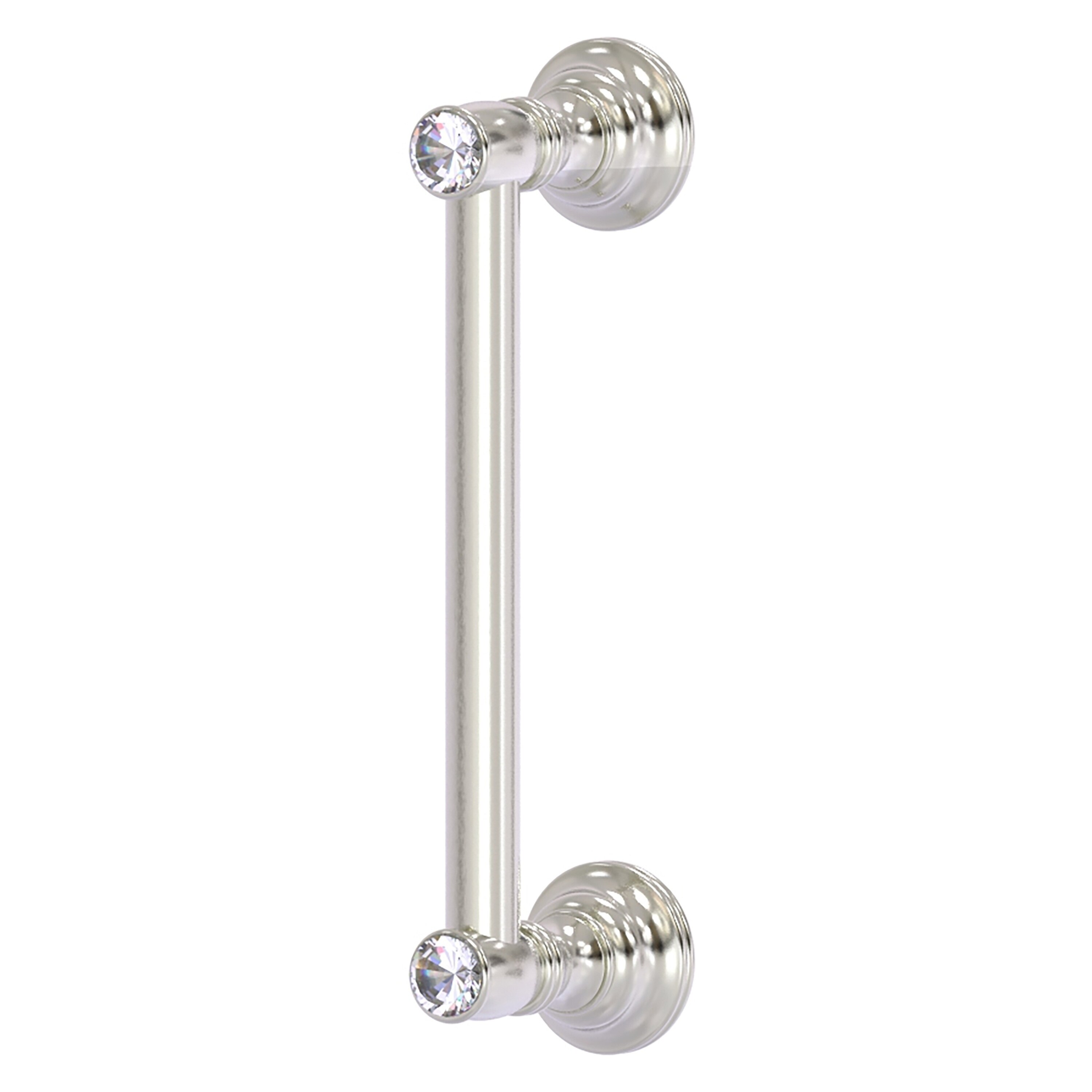 Allied Brass CC-3-8-SN Carolina Crystal 8-in , 203mm Center to Center Satin Nickel Dual Mount Cylindrical Bar For Use on Appliances Drawer Pulls